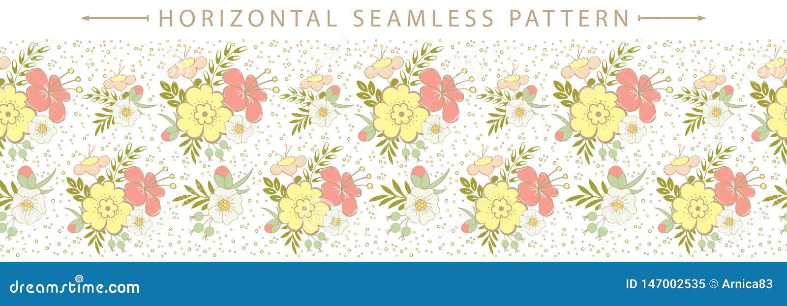 Download Vector Horizontal Seamless Border With Beautiful Floral ...