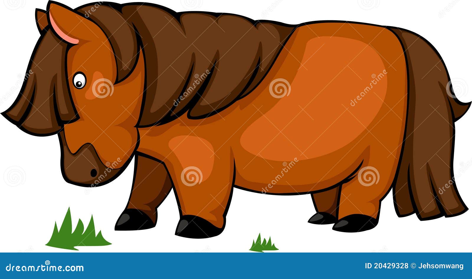 Vector Horse Eat Grass Illustration Stock Vector Illustration of