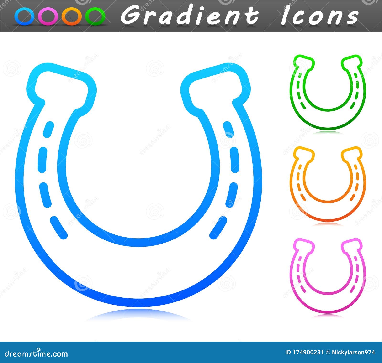 Horseshoe Symbol Designs Set Cartoon Vector 32971605