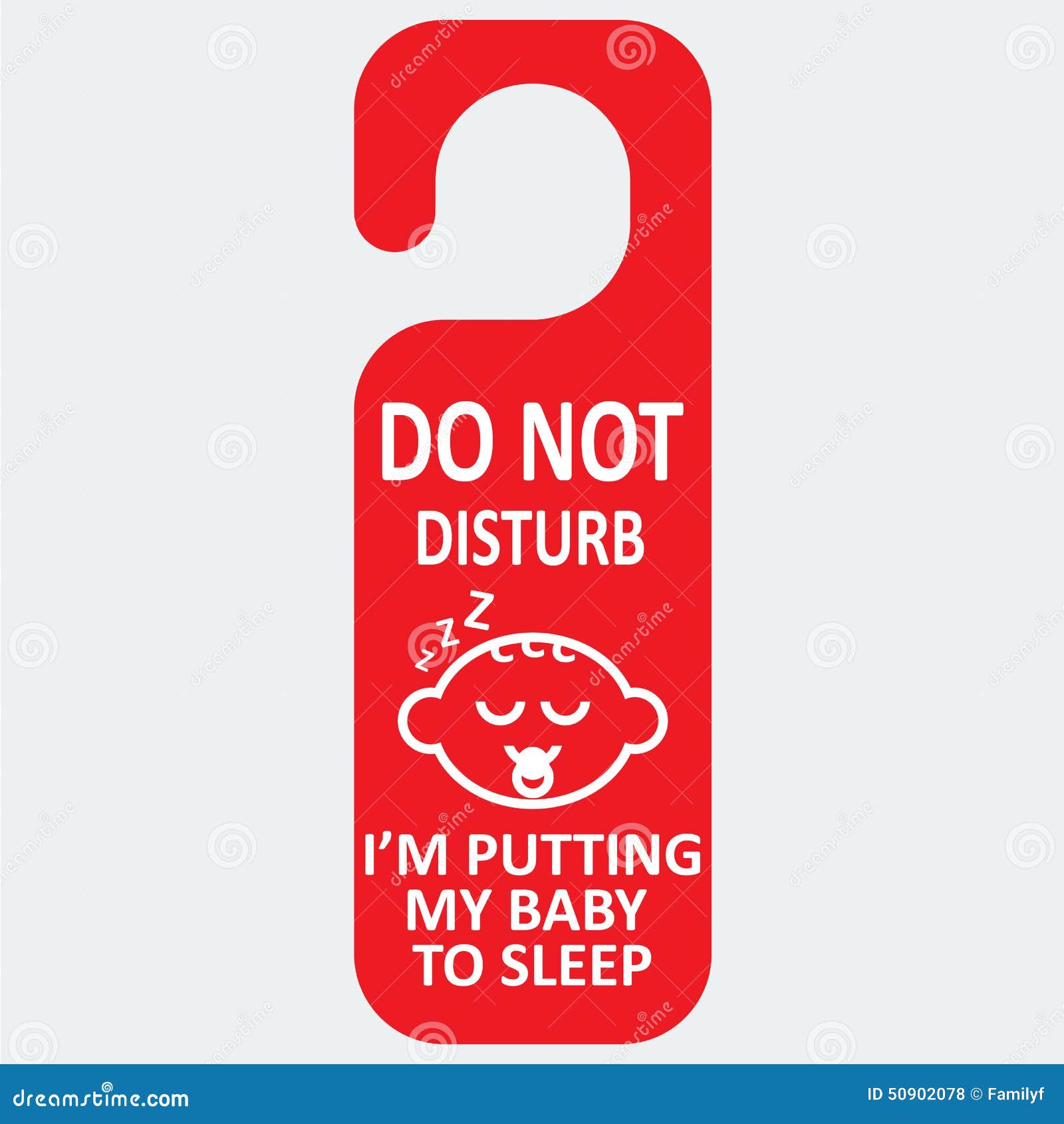 Download Vector Hotel Tag Do Not Disturb With Baby Sleep Stock ...