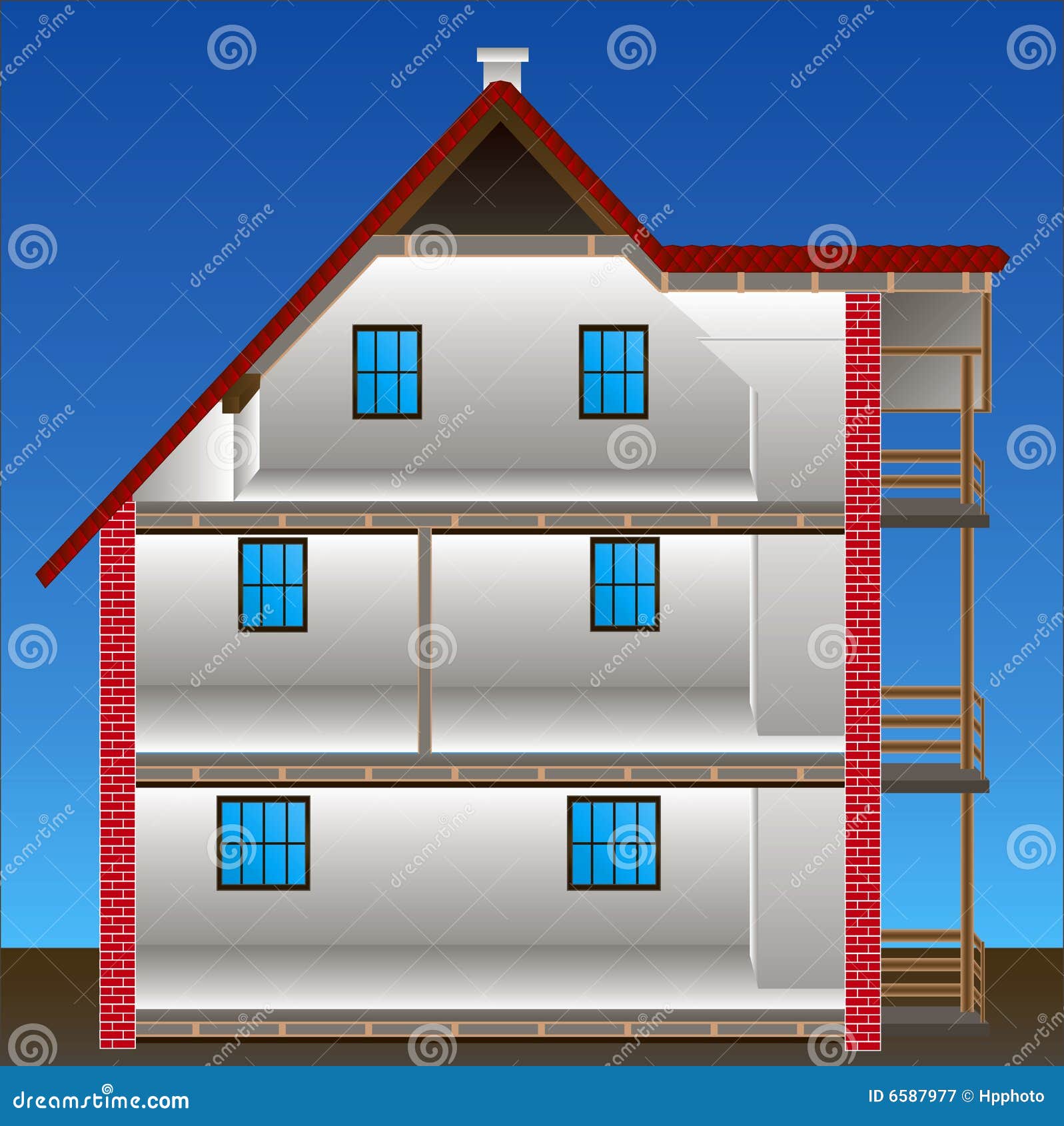 Vector house stock vector. Illustration of interior, home - 6587977