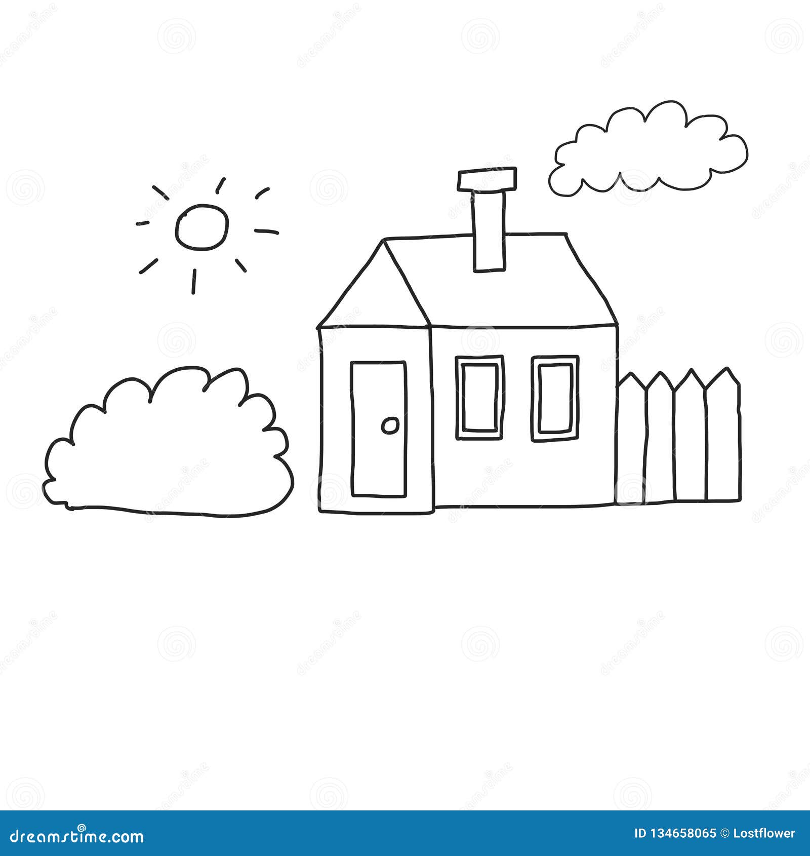 Graphical sketch of an interior children's room with a play house Stock  Photo | Adobe Stock