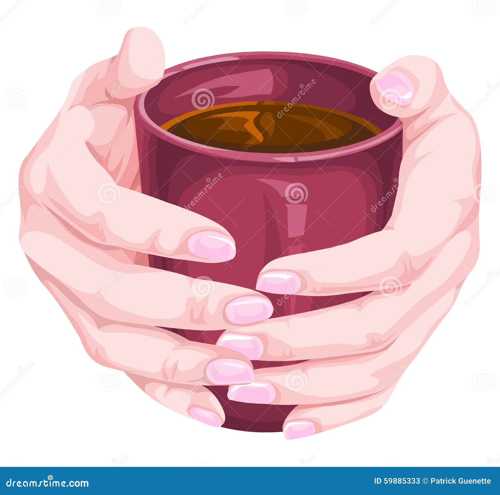 Vector of Human Hand Holding Coffee Cup. Stock Vector Illustration of
