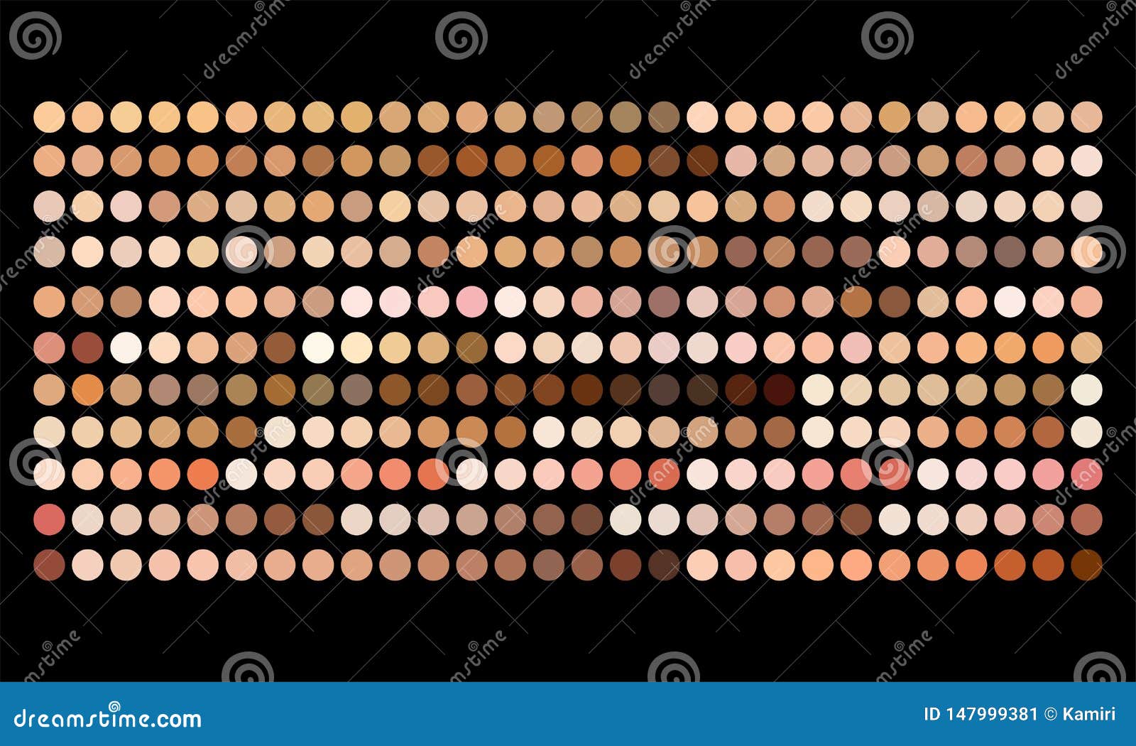  human skin tone color palette swatches
