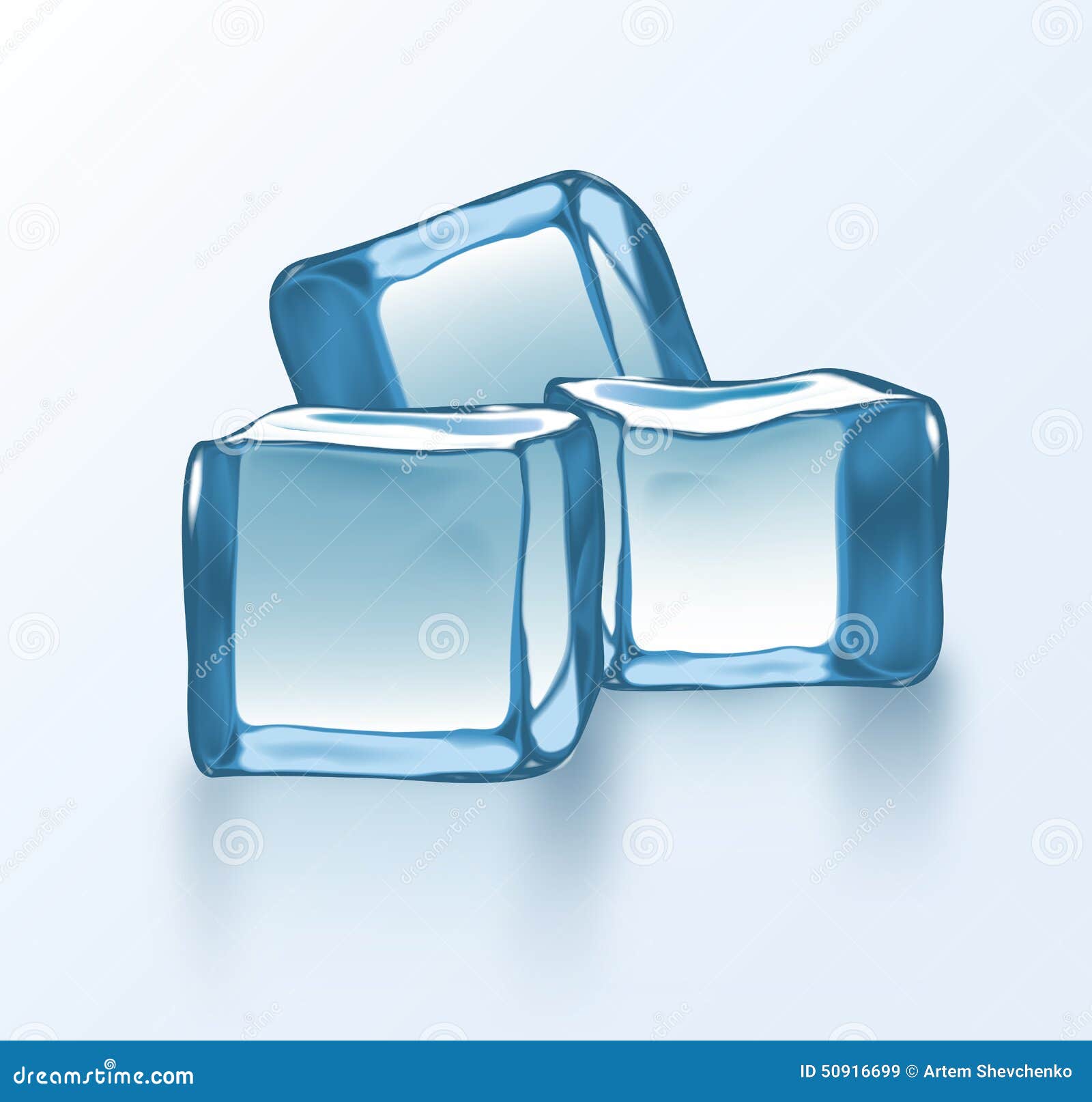 Ice cubes in box on white background Royalty Free Vector