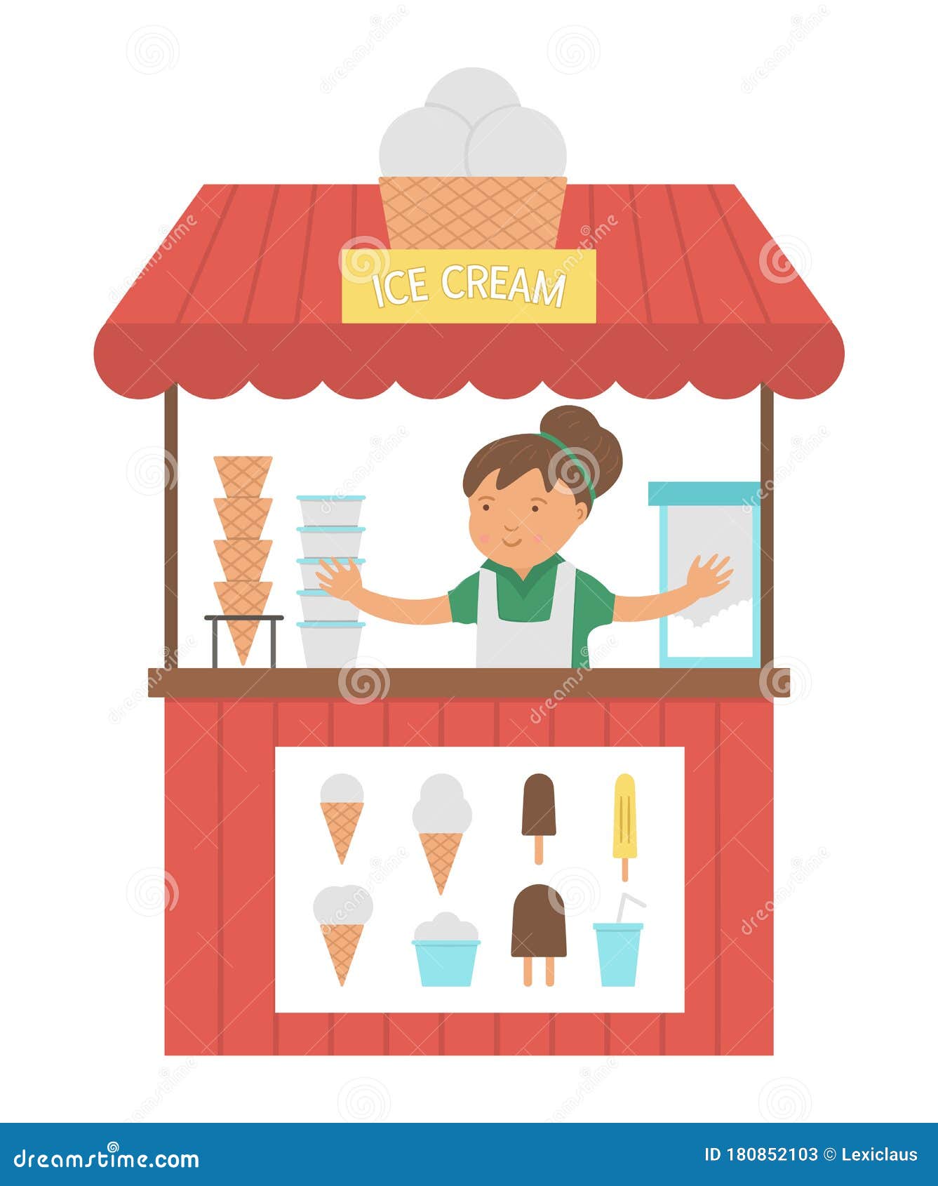 Ice cream parlor cold dessert business for summer Vector Image