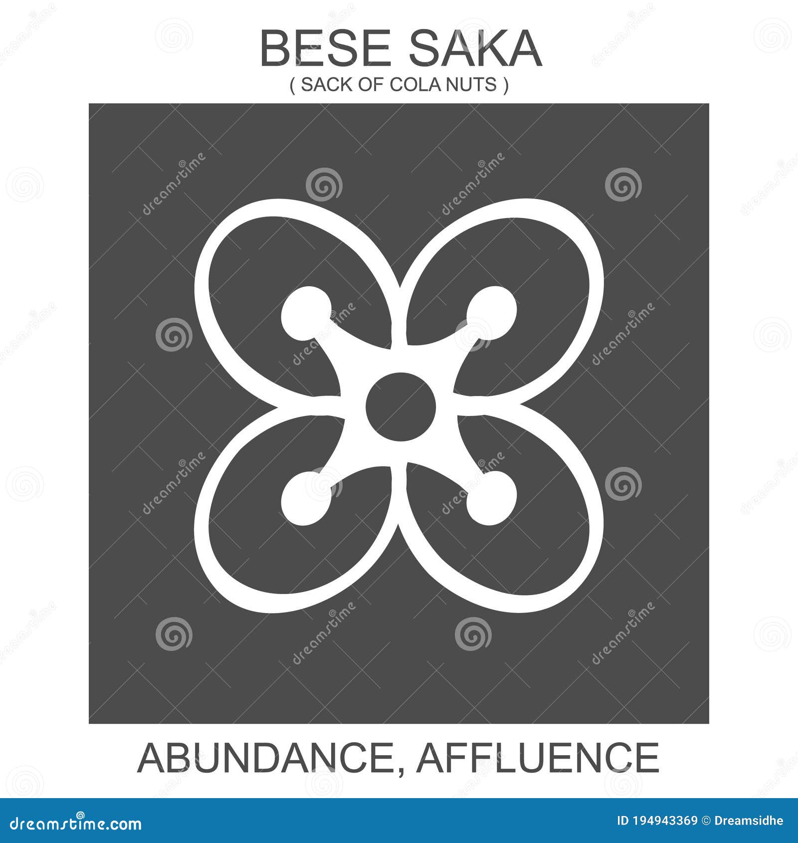 icon with african adinkra  bese saka.  of abundance and affluence