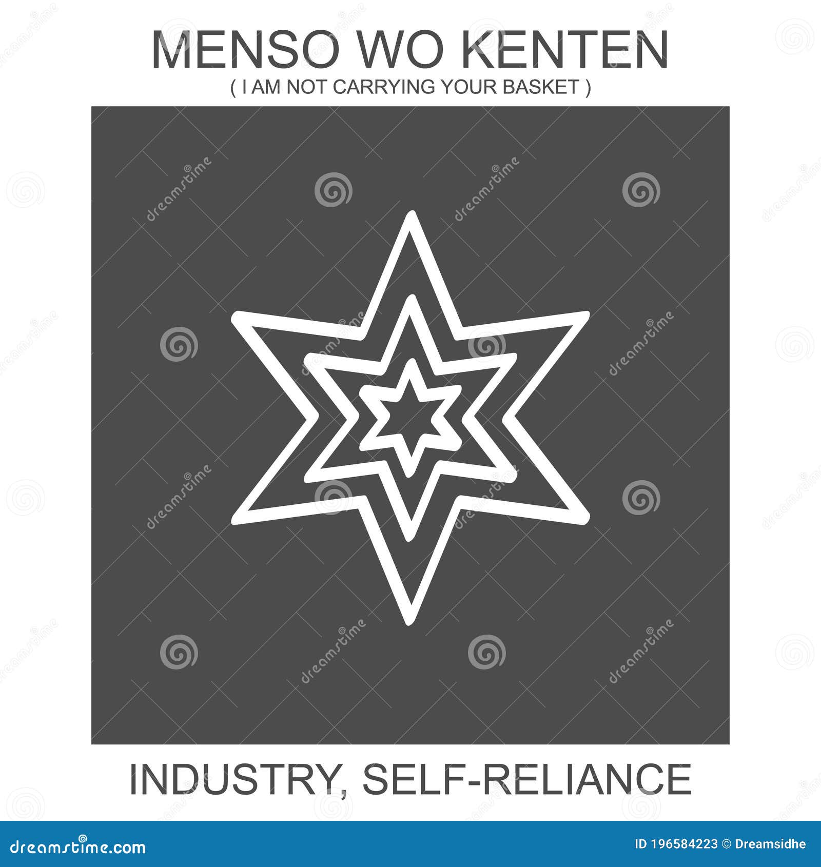 icon with african adinkra  menso wo kenten.  of industry and self reliance
