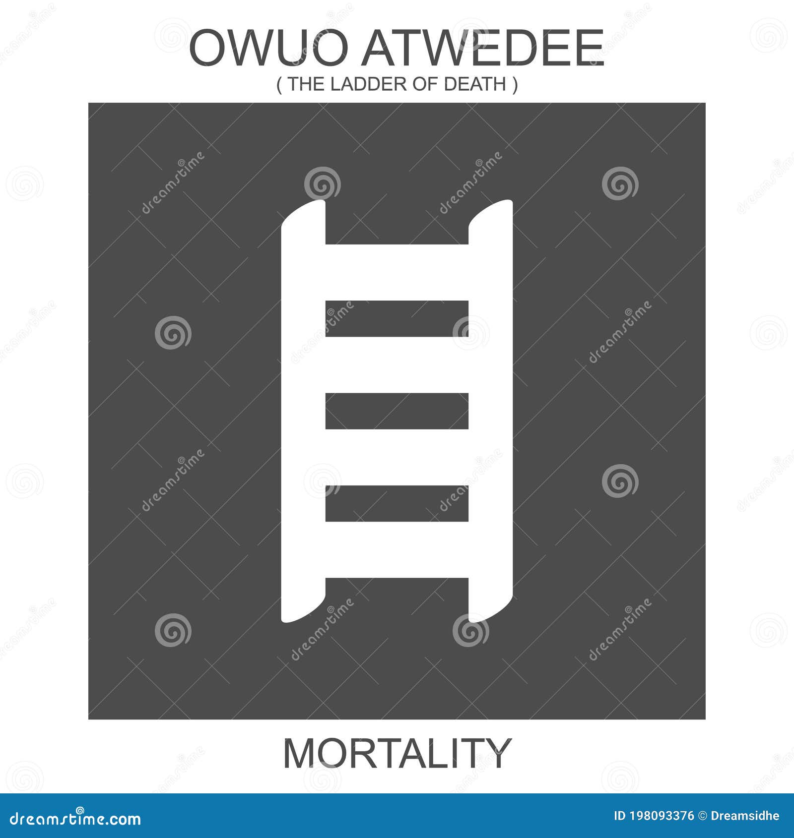 icon with african adinkra  owuo atwedee.  of mortality