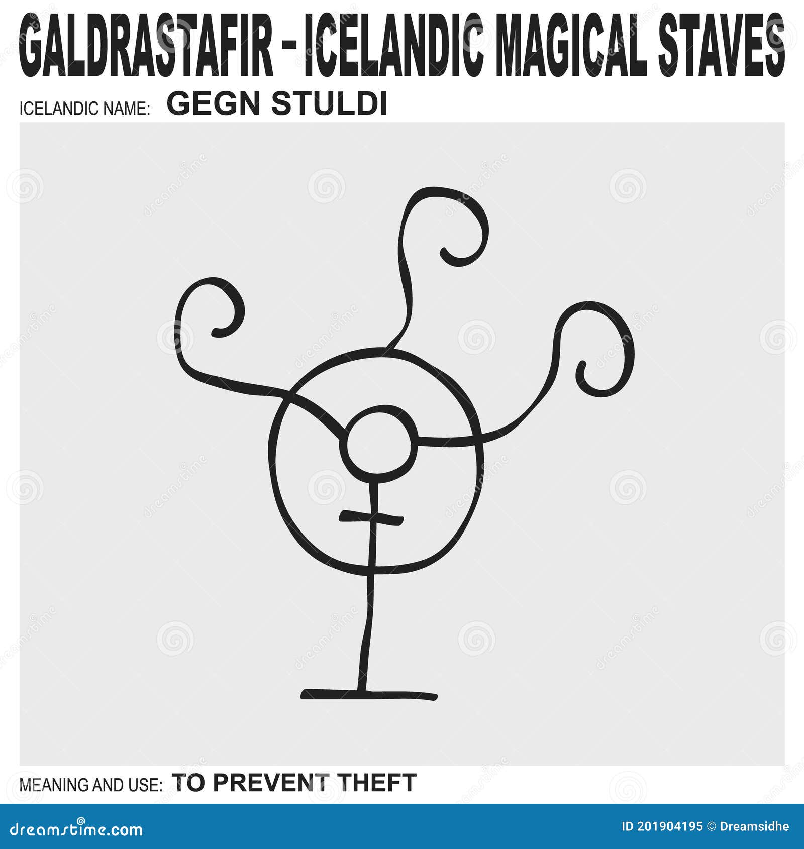 icon with ancient icelandic magical staves gegn stuldi.  means and is used to prevent theft