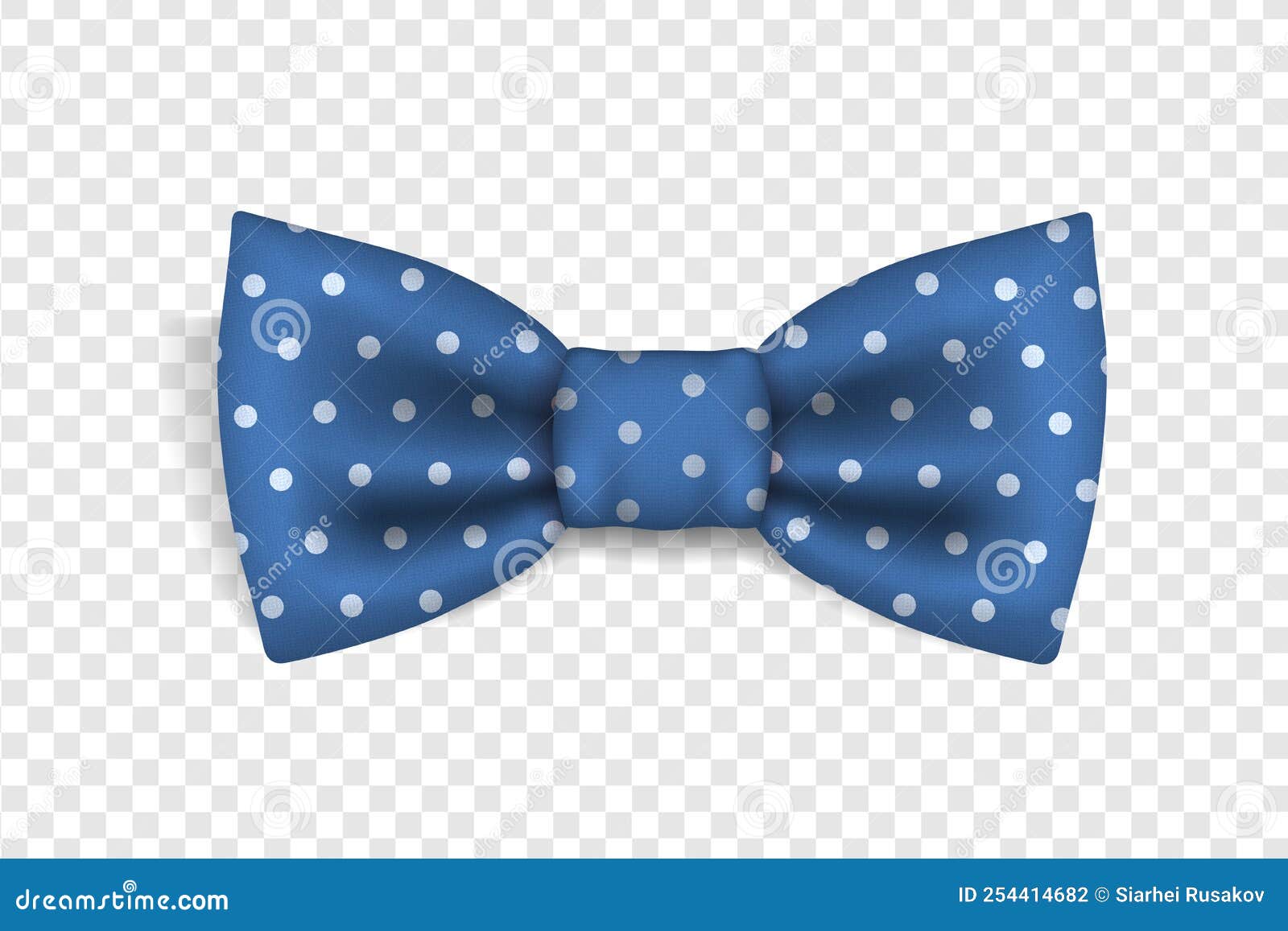 Vector Icon of a Blue Polka Dot Bow Tie Highlighted on a Transparent ...