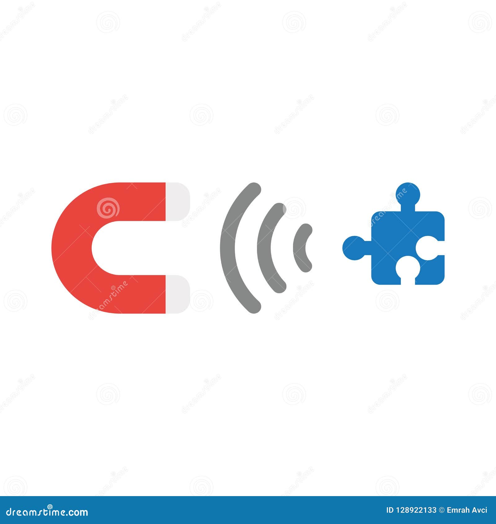 Vector Icon Concept Of Magnet Attracting Missing Puzzle ...
