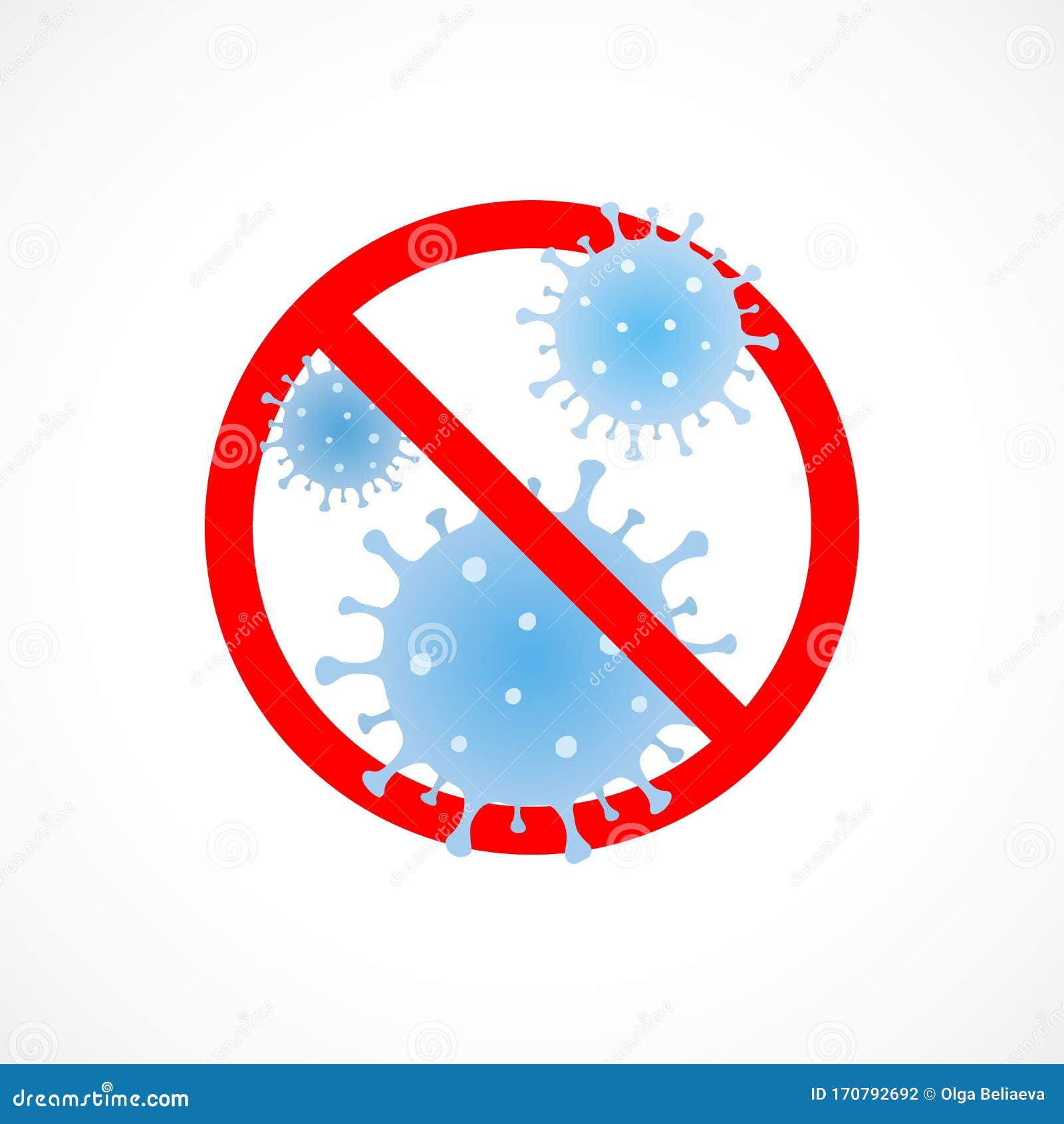 Vector Icon Of Coronavirus Stop Sign Isolated On White ...