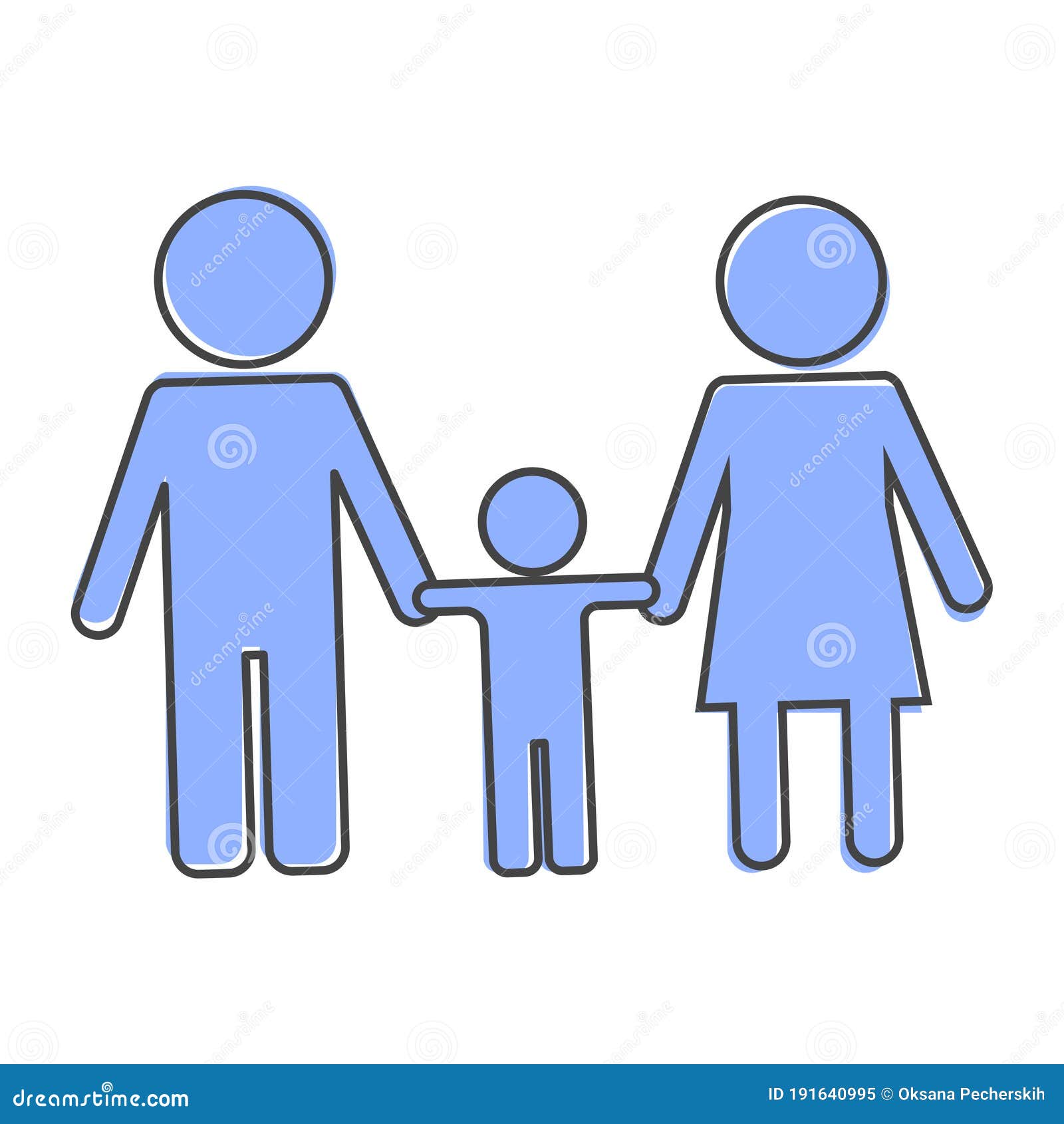 Vector Icon Family. Vector Illustration Man, Women and Children Cartoon  Style on White Isolated Background Stock Vector - Illustration of care,  safety: 191640995
