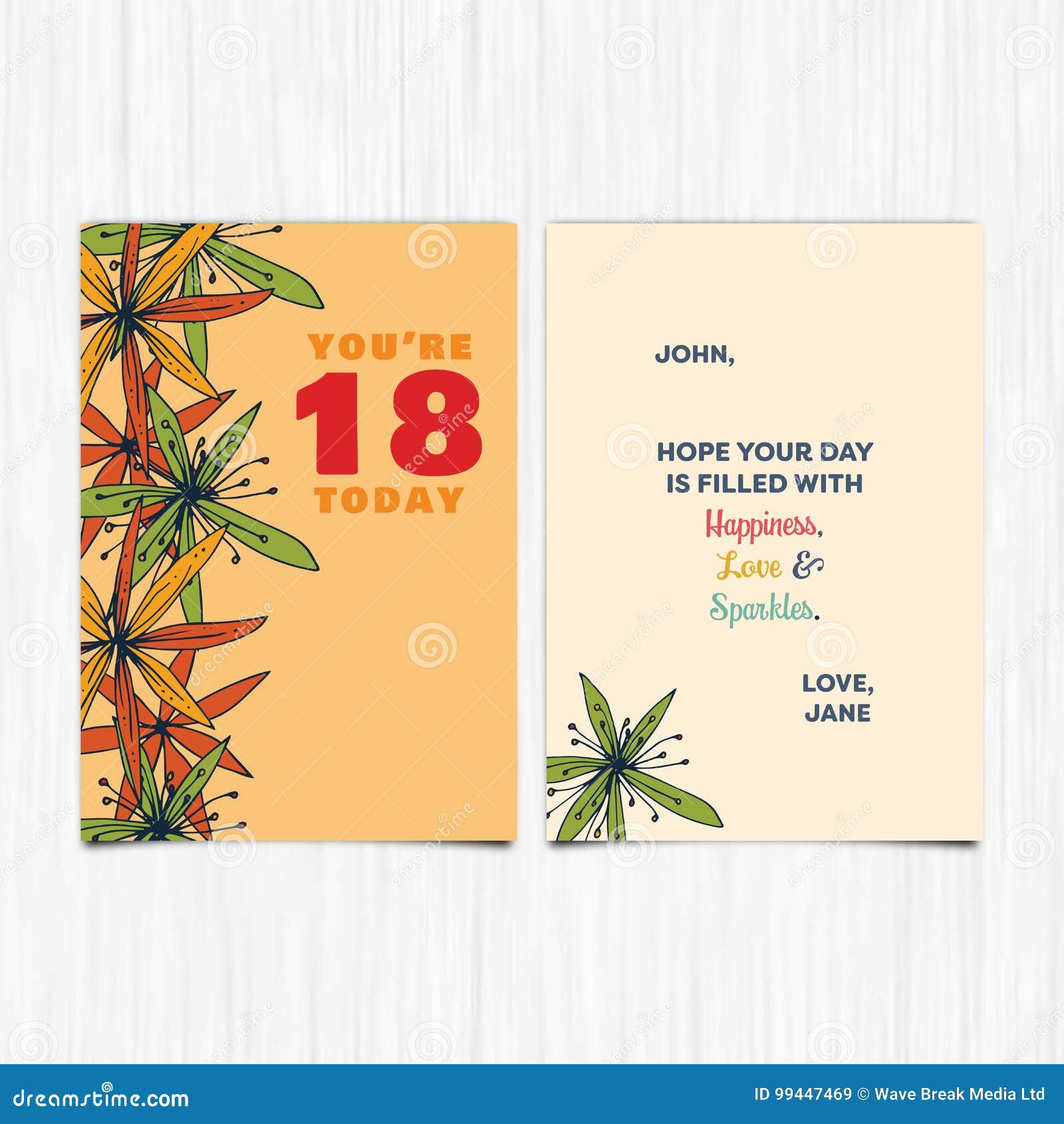 Download Happy Birthday 18th Years Greeting Card Stock Vector ...
