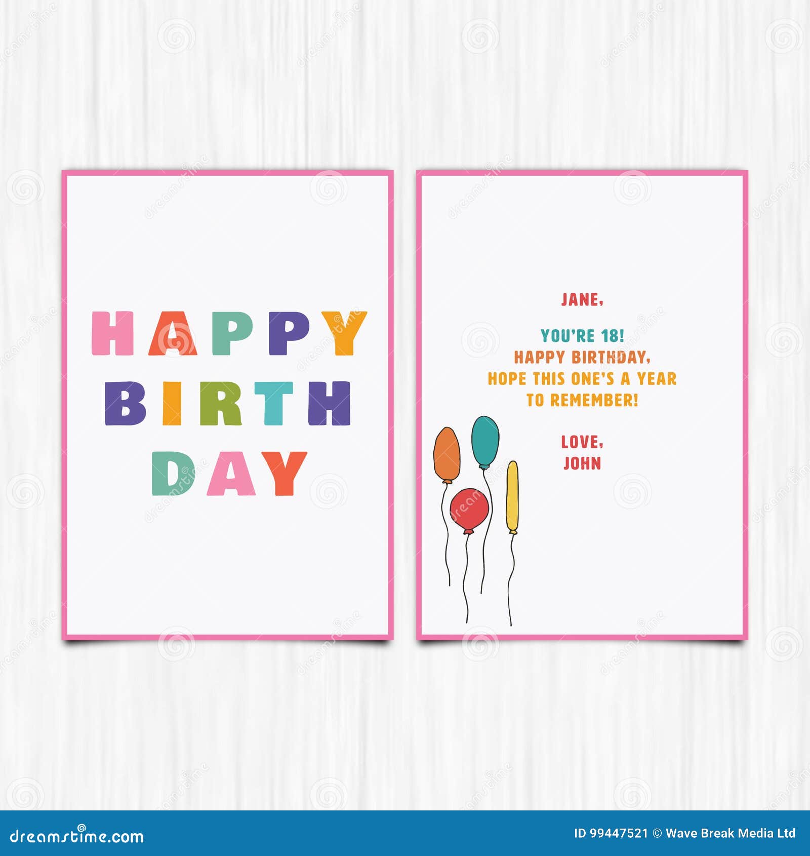 Download Happy Birthday 18th Years Greeting Card Stock Vector ...