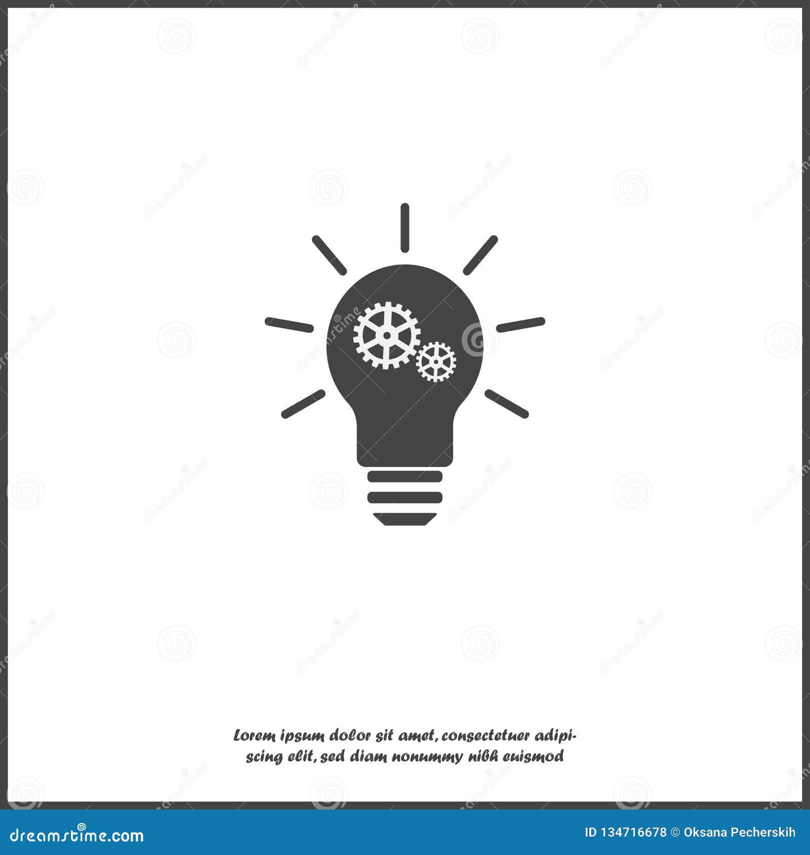  icon idea arose. icon of light bulb with gear on white  background. layers grouped for easy editing .