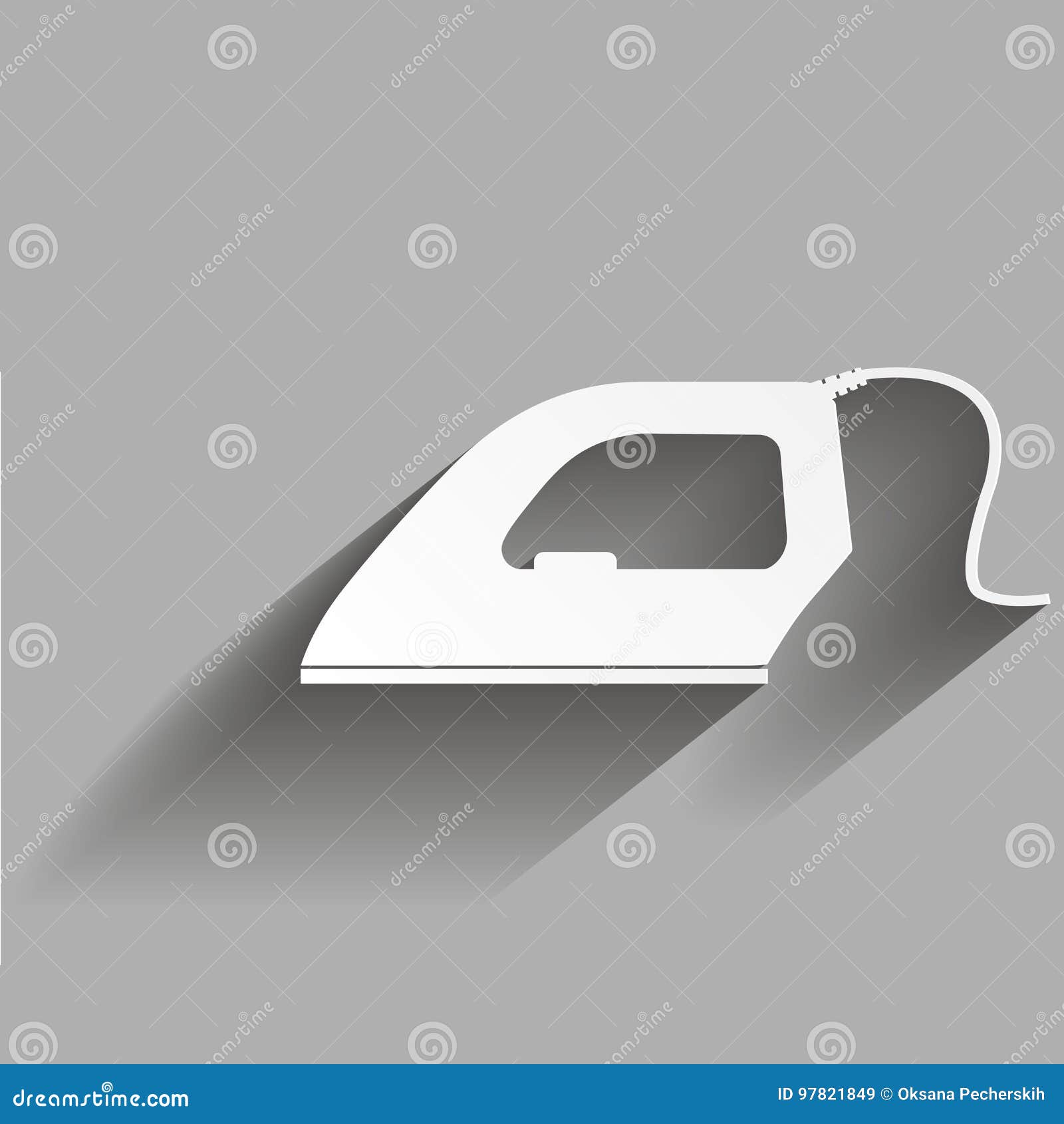 Vector icon of iron with shadow design. Home Appliances