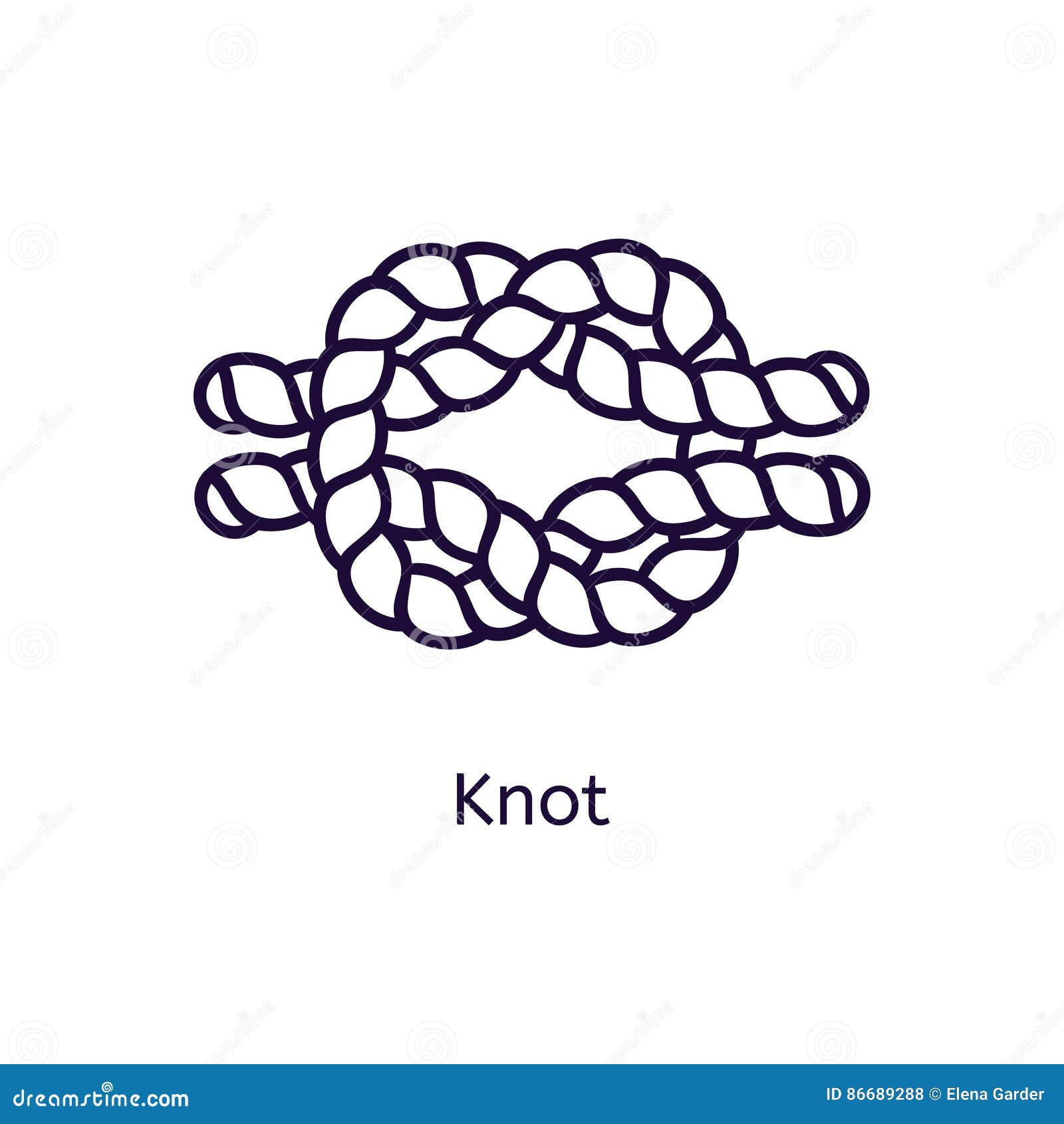 Vector Icon of Knot on a White Background. Stock Illustration