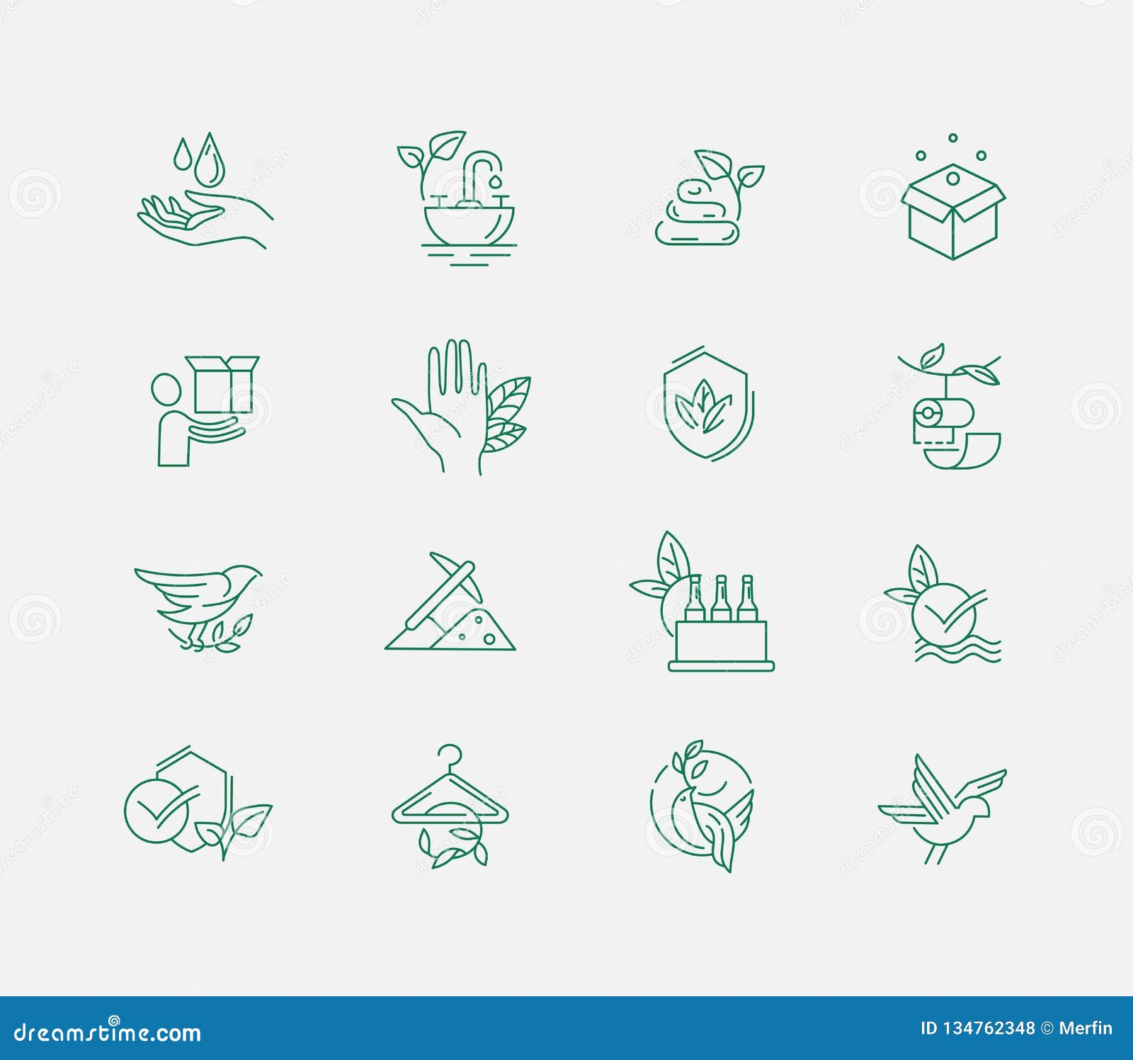 Vector Icon and Logo for Environmental Protection and Recycling Stock