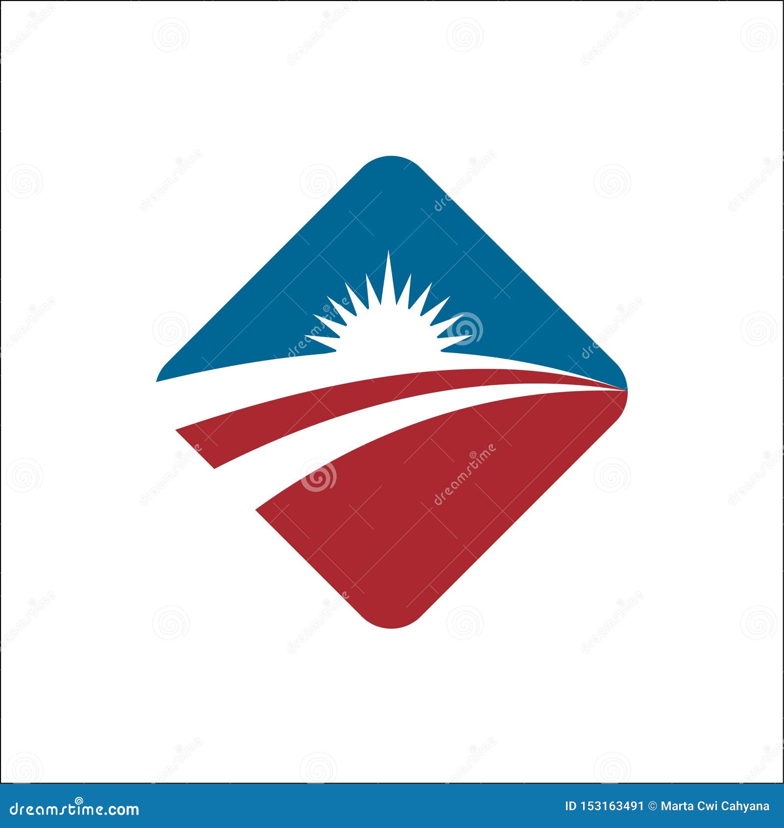 Vector Icon Logo Template Sun Over Horizon Stock Vector