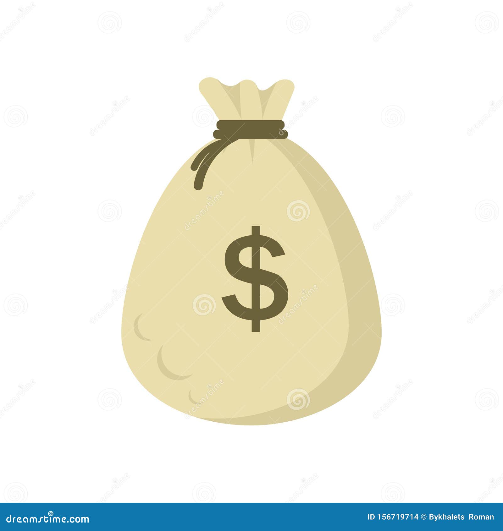 Vector Icon of Money Bag with Shadow Dollar Sign EPS 10 Full of Money Bag  Dollar Grey Color Succes Bussines Excellent Profit Stock Illustration -  Illustration of debt, cartoon: 156719714