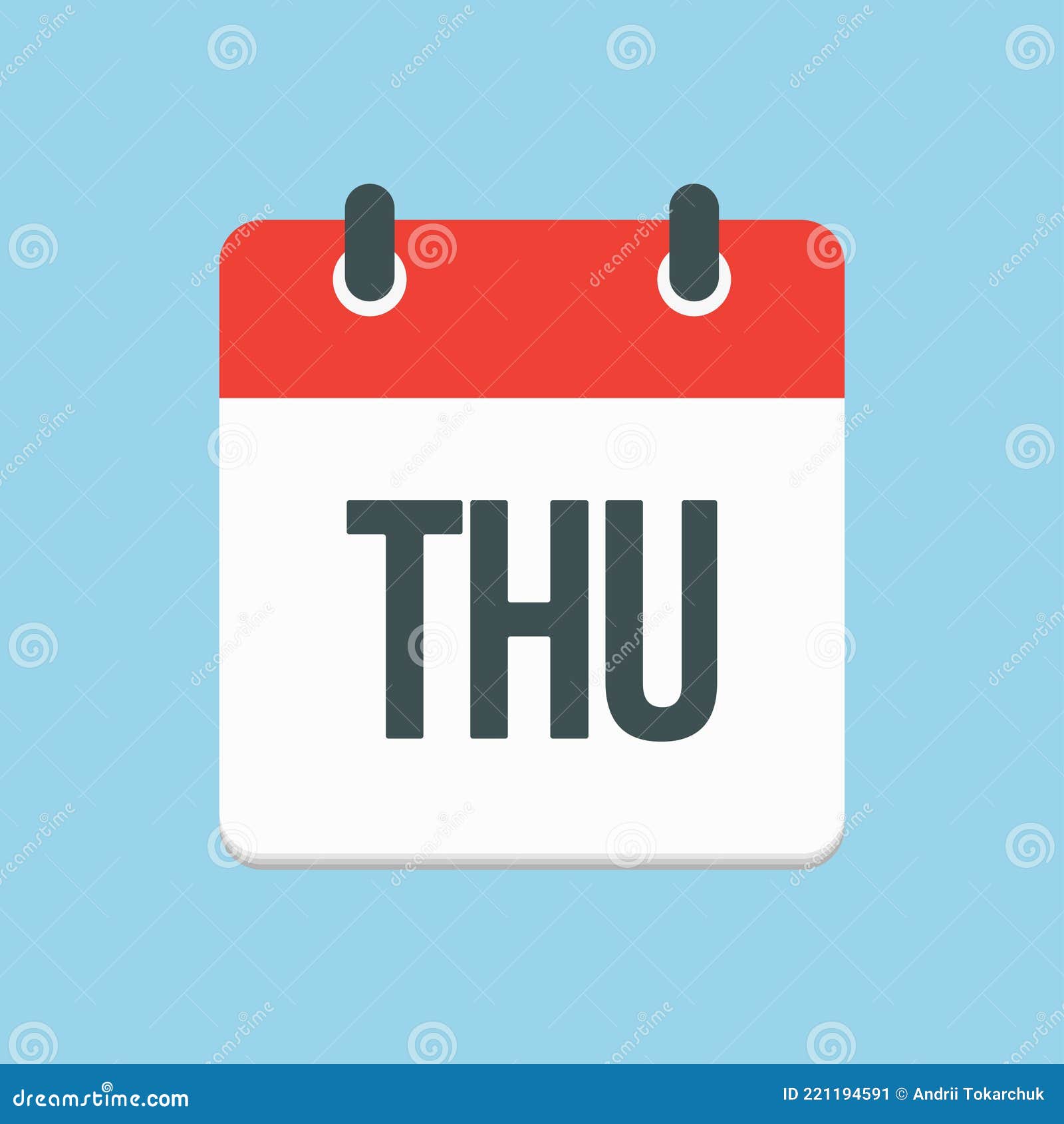 vector-icon-page-calendar-day-of-week-thursday-stock-vector