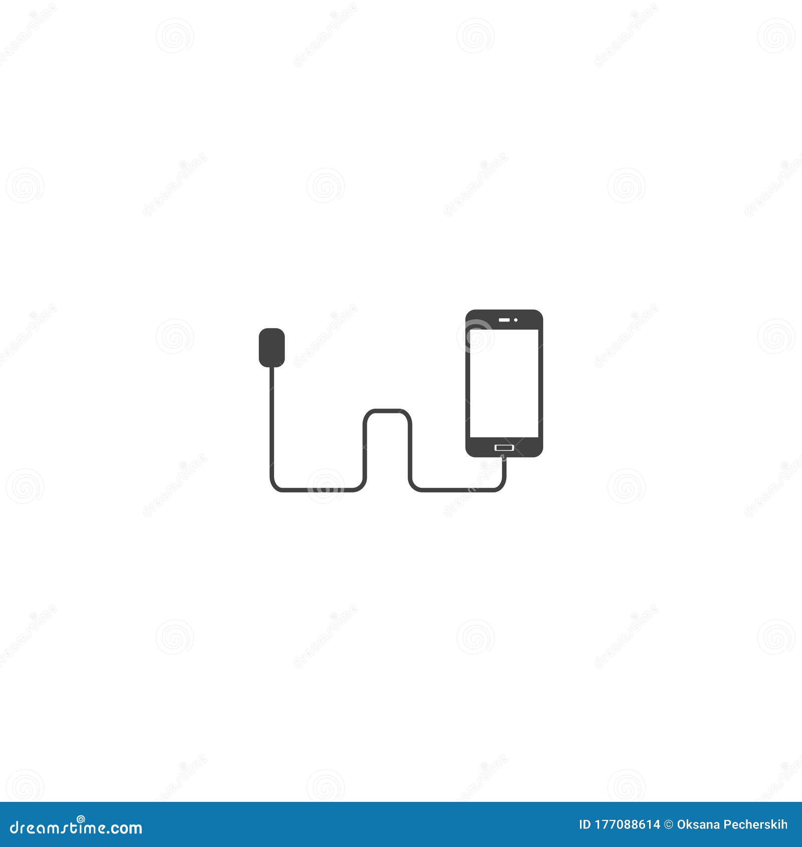 Vector Icon Phone is Charging on White Isolated Background Stock Vector -  Illustration of charge, battery: 177088614