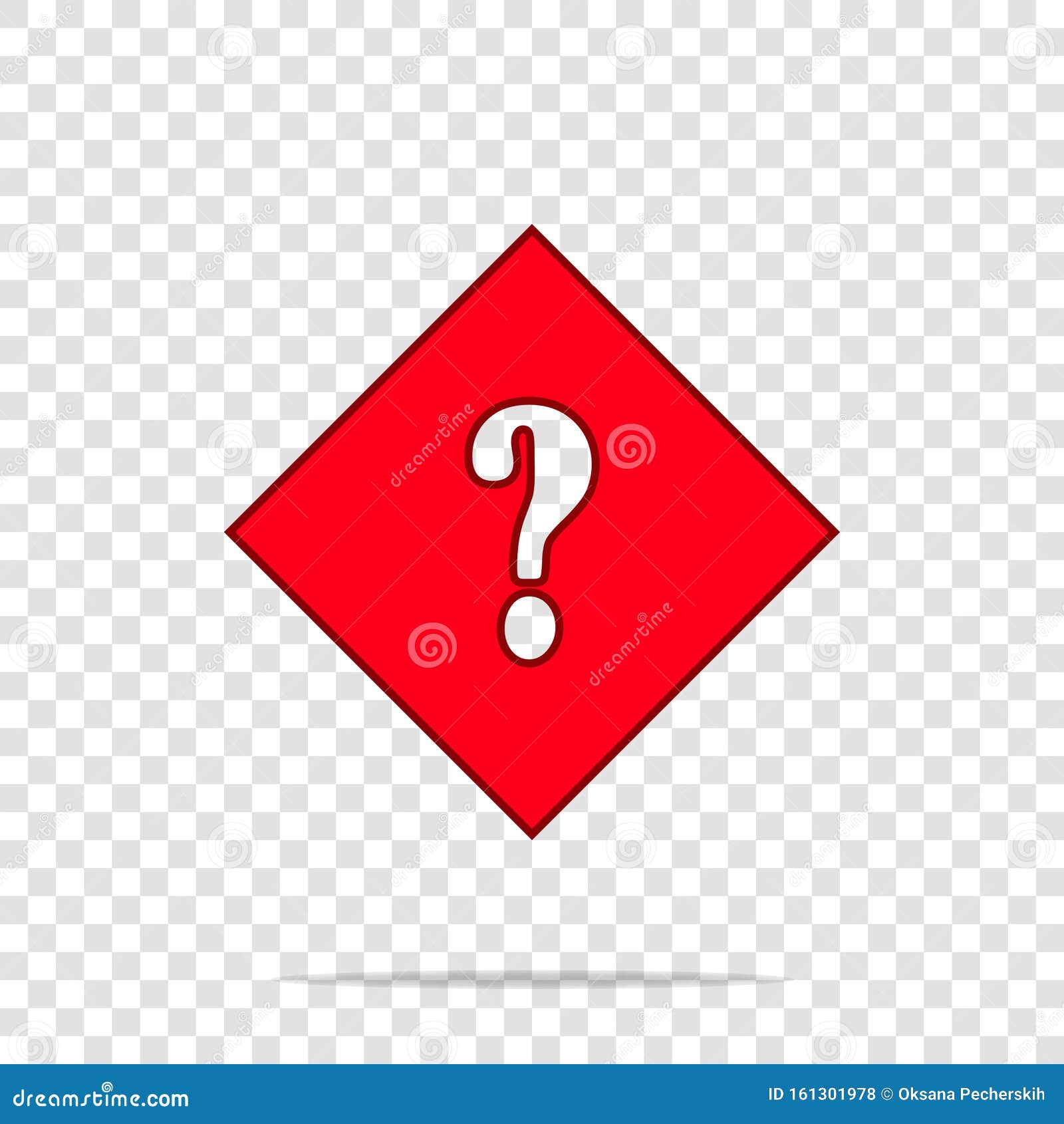 Vector Icon Question Mark in a Rhombus. Punctuation Mark Symbol on Transparent  Background Stock Vector - Illustration of help, symbol: 161301978