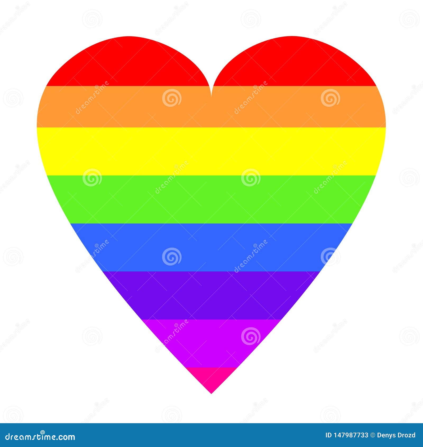 Vector Icon of Rainbow Heart Isolated on a White Background Stock