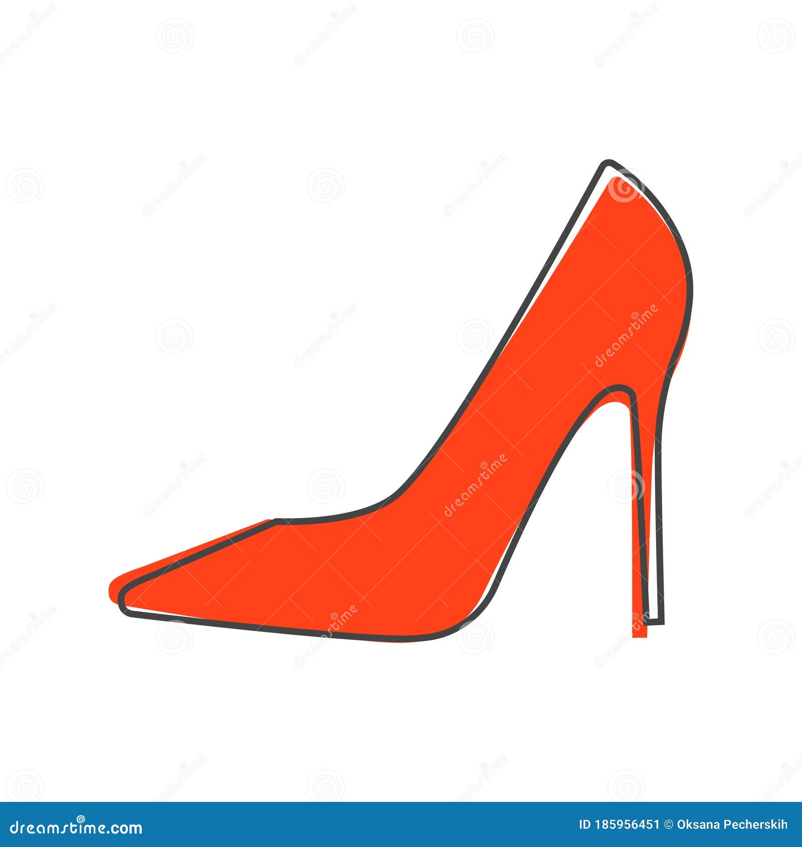 Vector Icon of a Shoe. Women`s High-heeled Shoes Cartoon Style on White ...