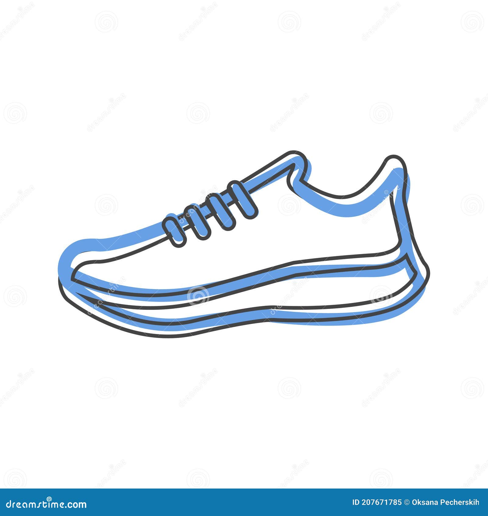 Vector Icon Sports Shoes Sneakers on Cartoon Style on White