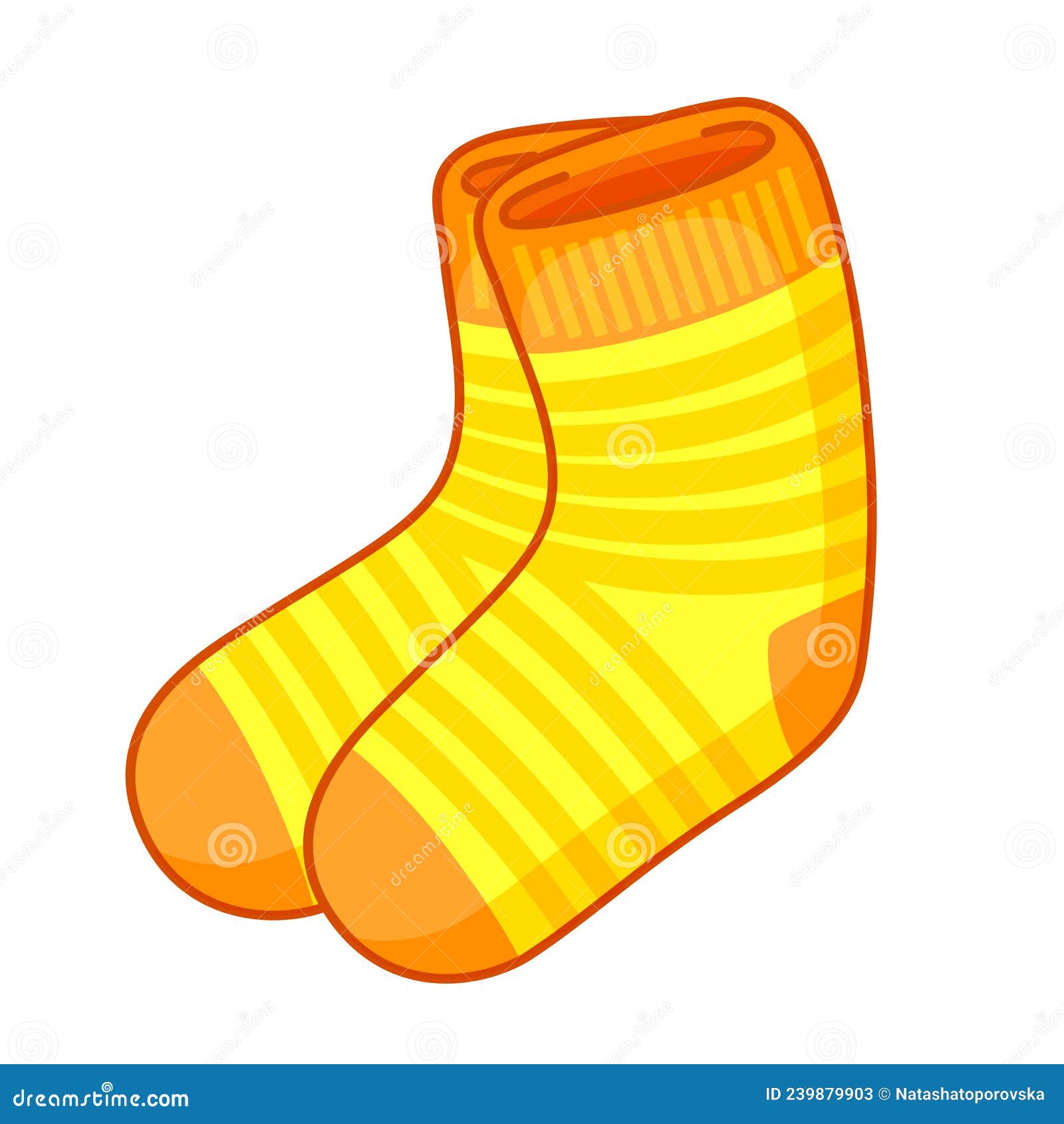 Vector Icon Striped Socks. Funny Element in a Cartoon Style Stock ...