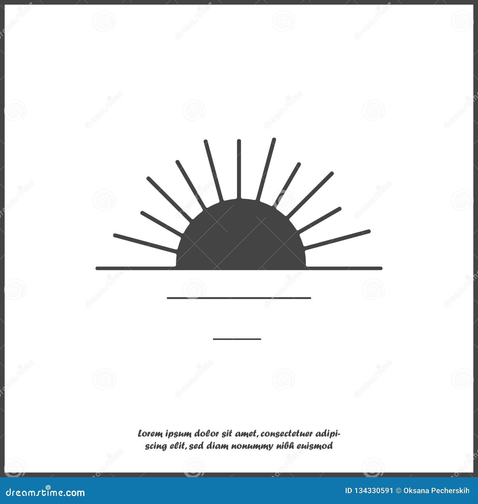 Vector Icon Sunset, Sunrise Symbol Illustration on White Isolated ...