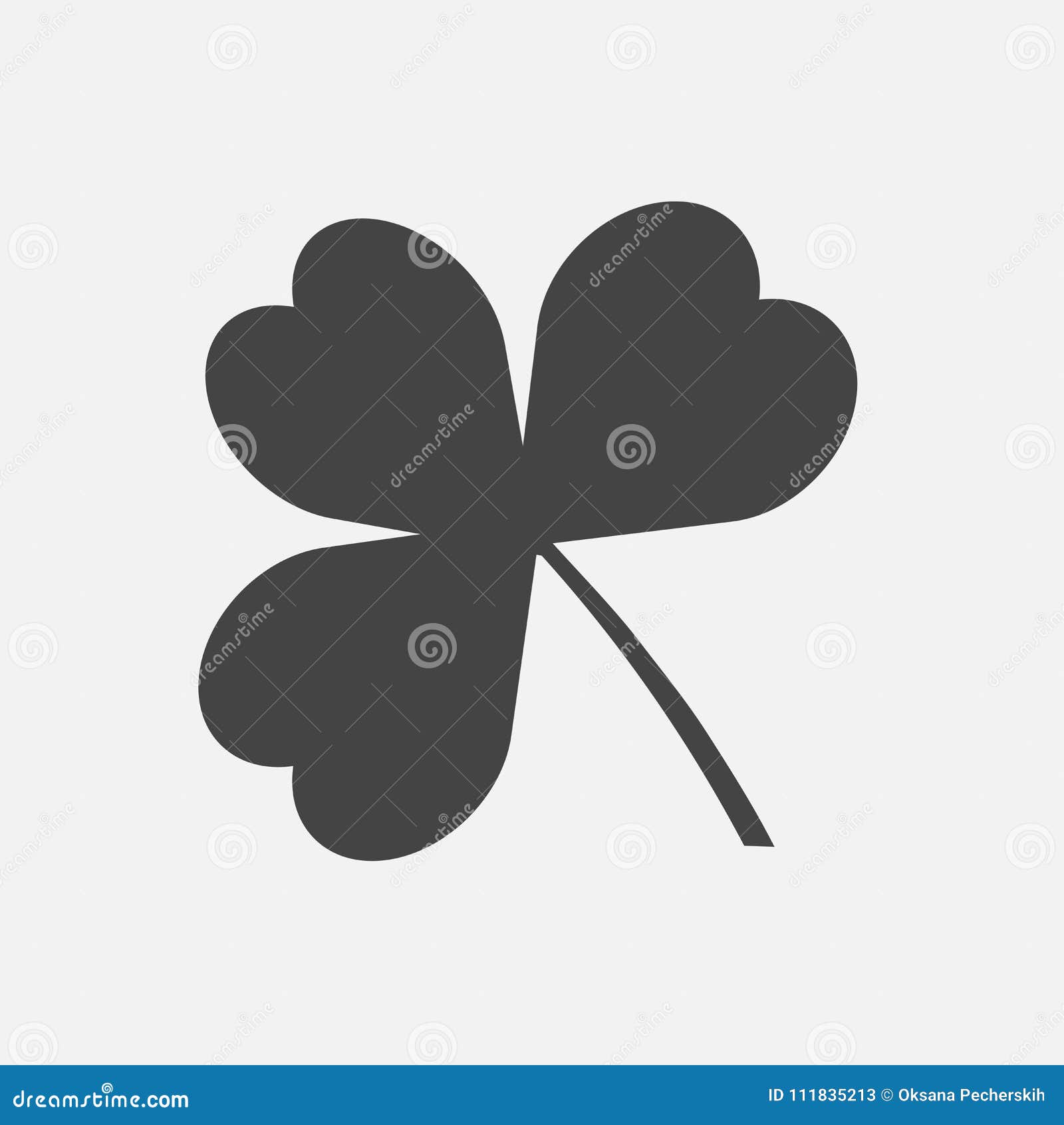  icon three-leafed clover.   on a gray b