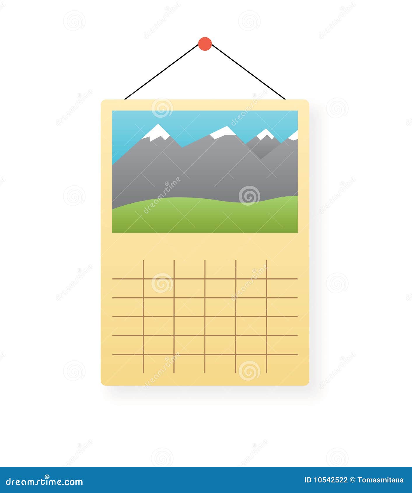 Vector Icon of Wall Calendar Isolated Stock Illustration - Illustration