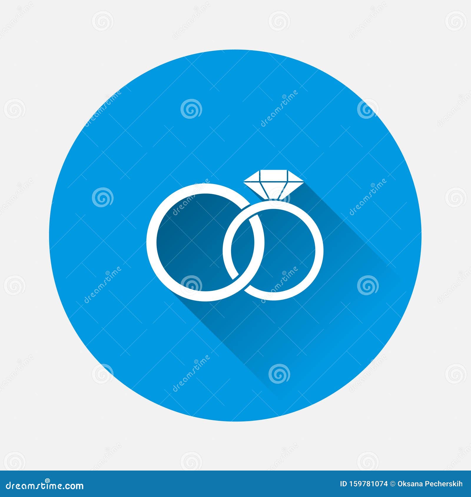Vector Icon Wedding Rings. Two Rings Male And Female With