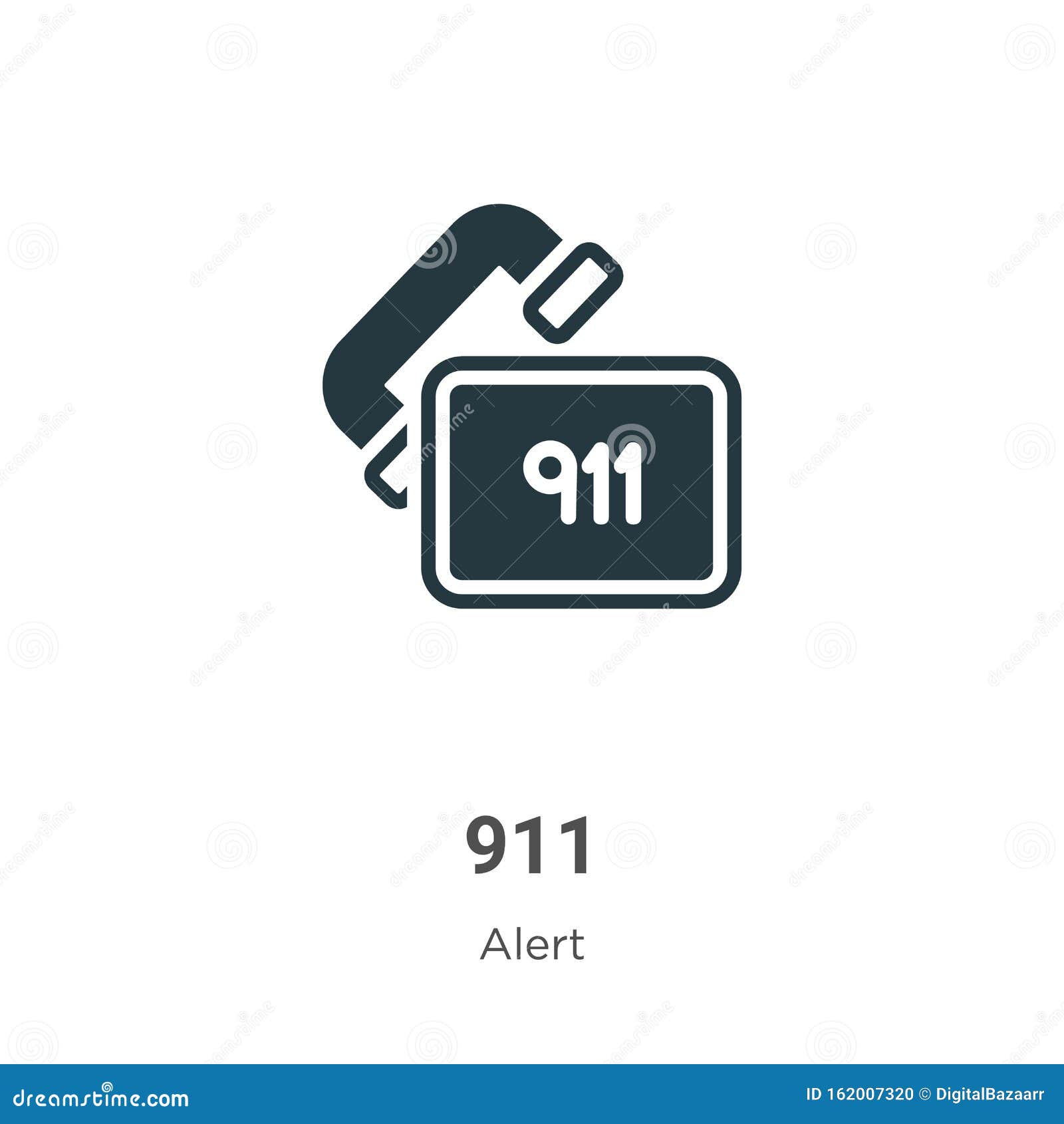 911 Vector Icon on White Background. Flat Vector 911 Icon Symbol Sign
