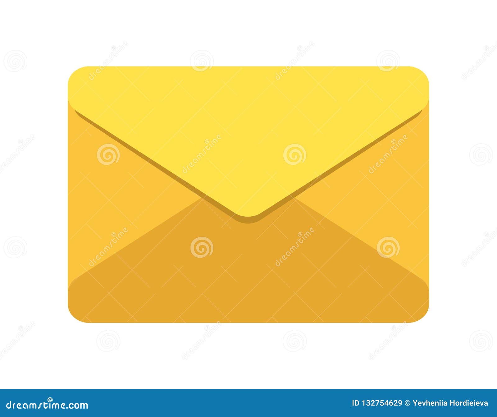 Vector Icon Yellow Envelope. the Postal Envelope is in a Flat Style