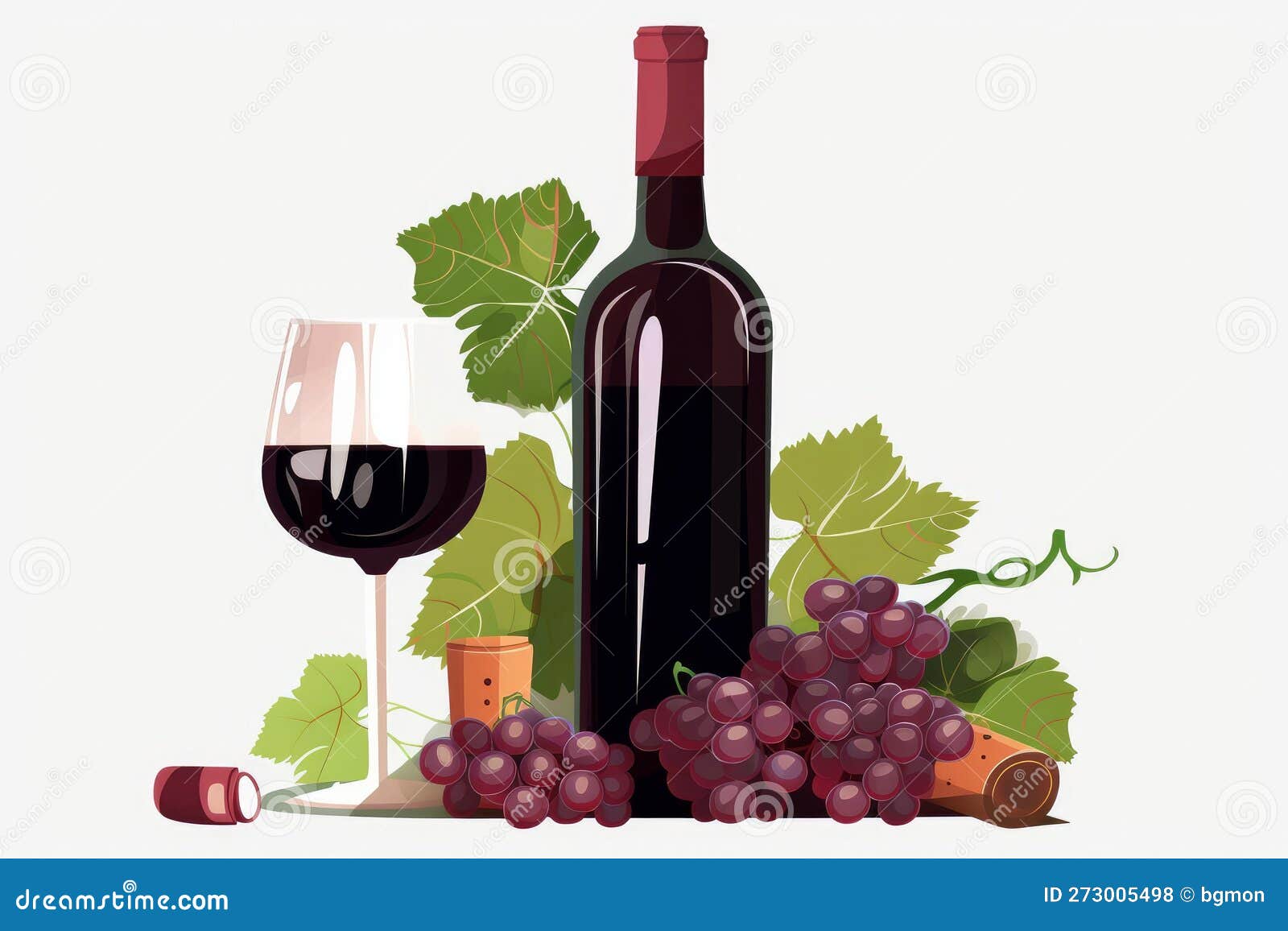 Vector Iconography of Wine Bottle Cup and Stemware. Generative Ai Stock ...