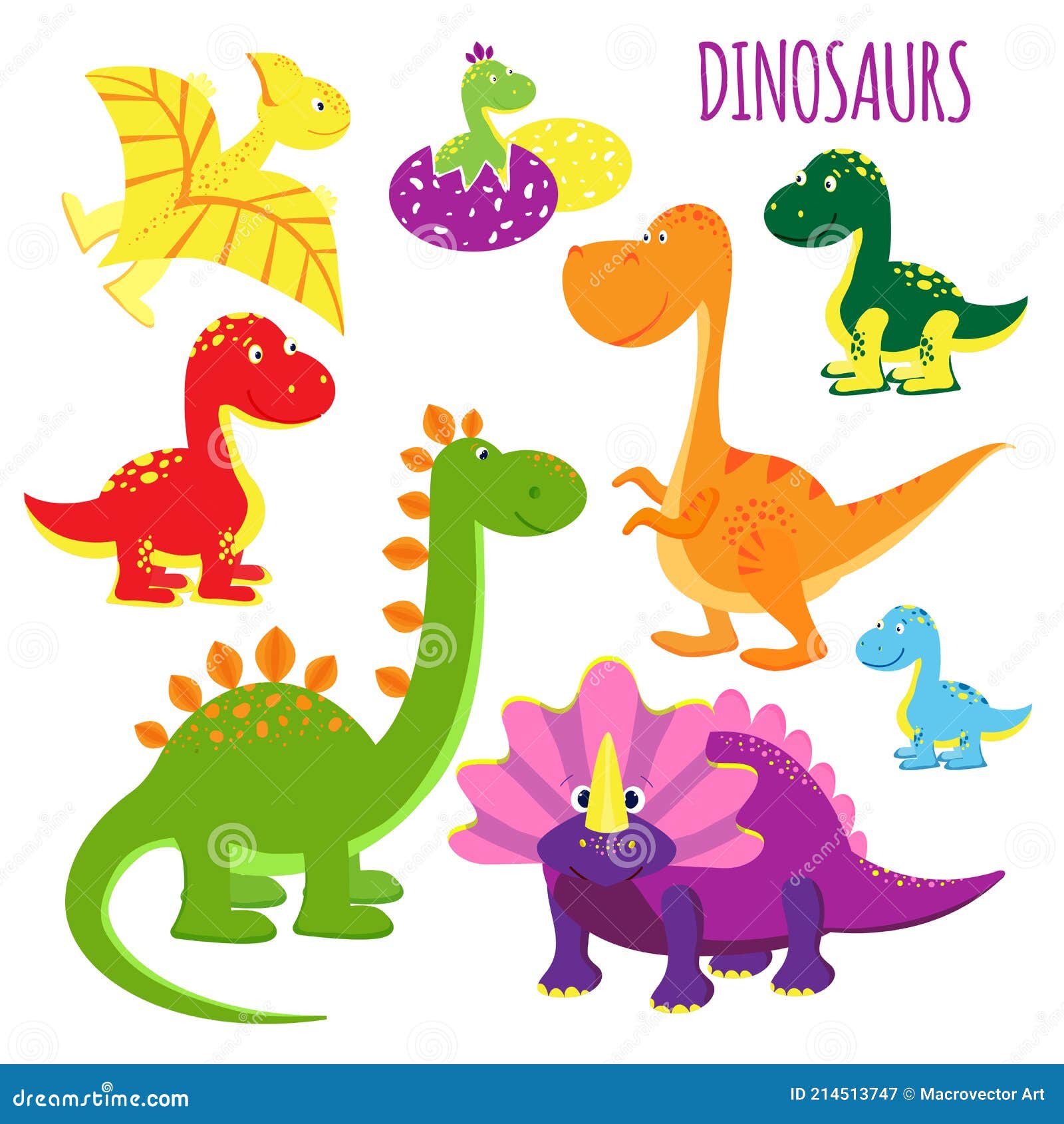 Динозавры иллюстрации векторные для детей