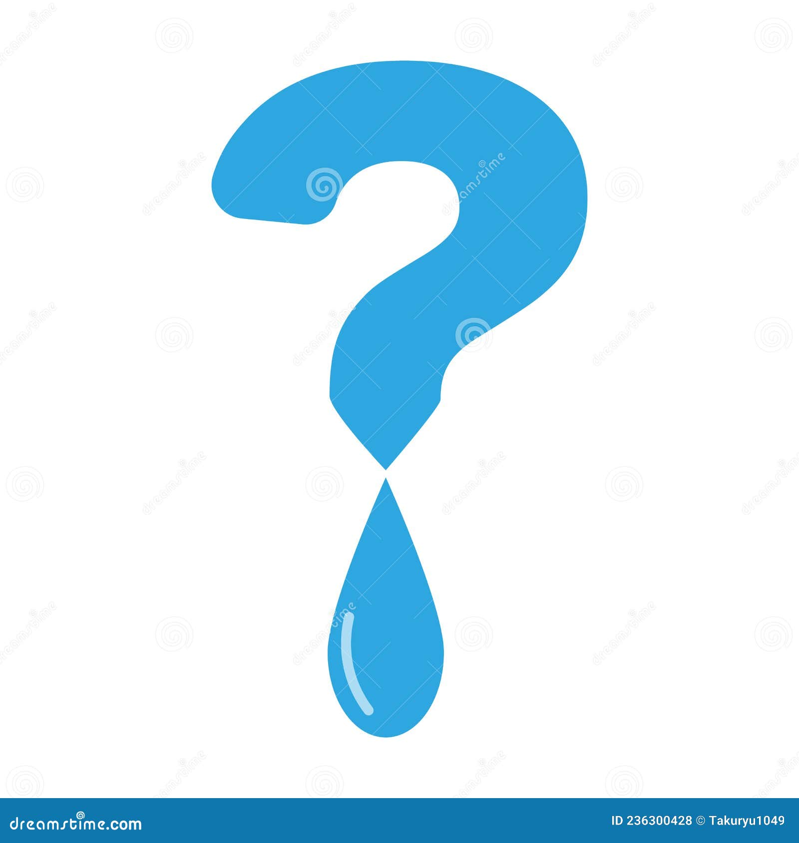 Water Droplets Falling from the Question Mark. Vector. Stock Vector