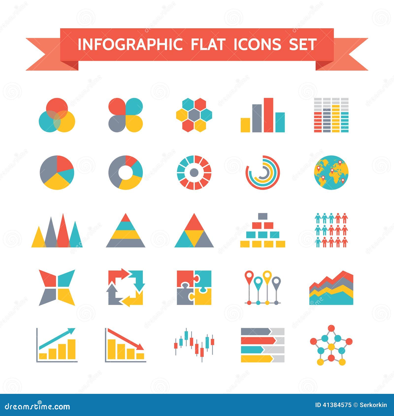  icons set of infographic in flat  sty
