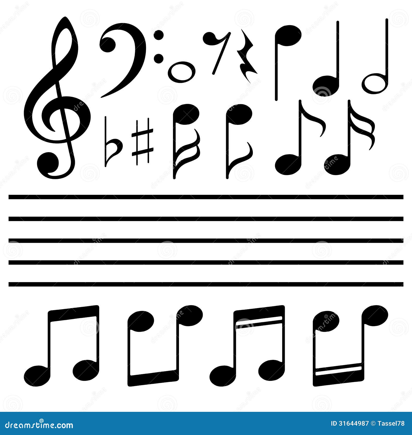  icons set music note