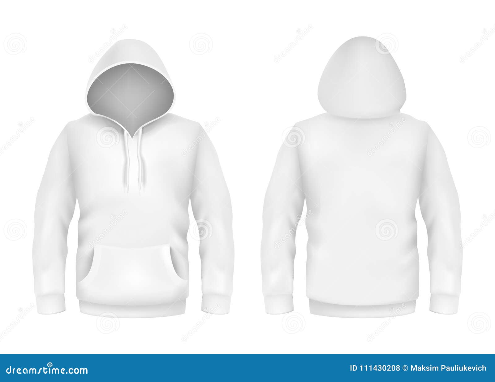 Download 3d realistic hoodie sweatshirt white mockup