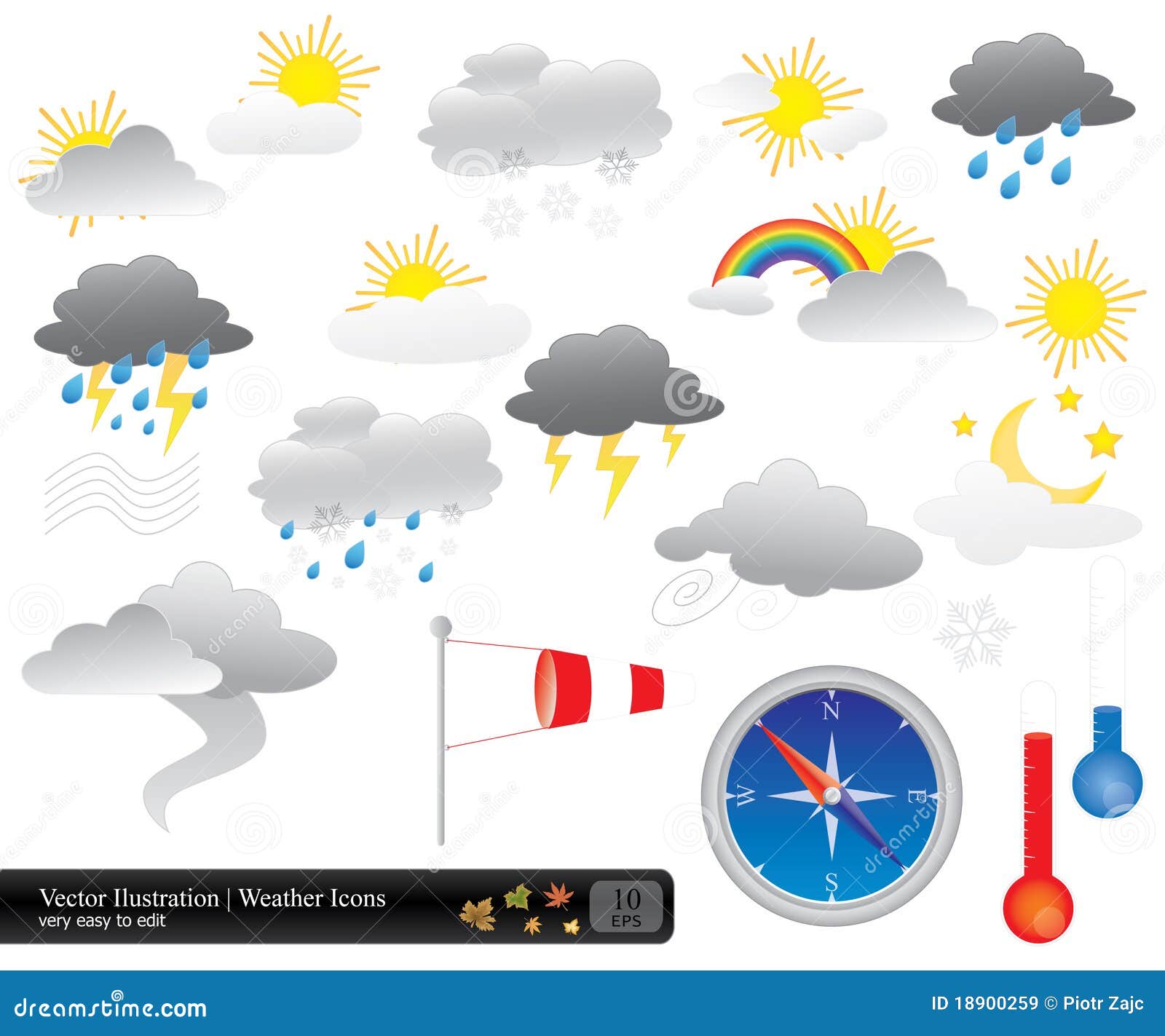 Vector il pacchetto delle icone del tempo. Vector le icone del tempo imballano nel formato di ENV 10