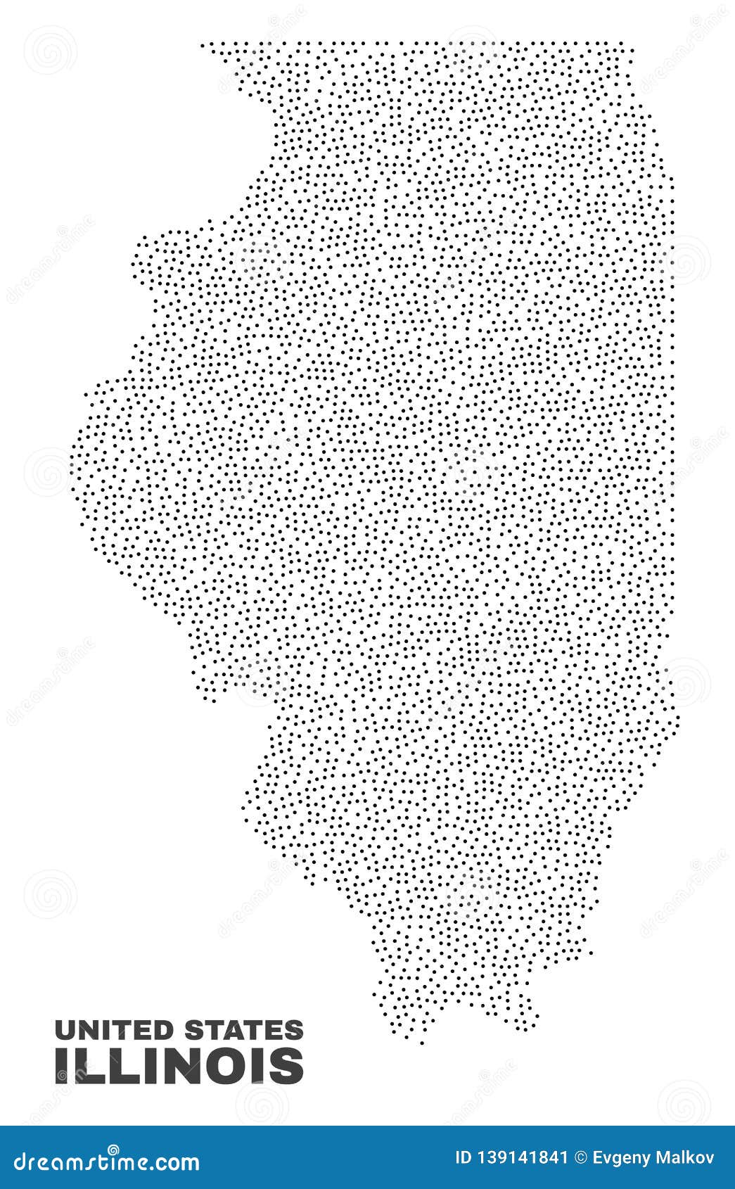 Vector Illinois State Map of Dots Stock Vector Illustration of