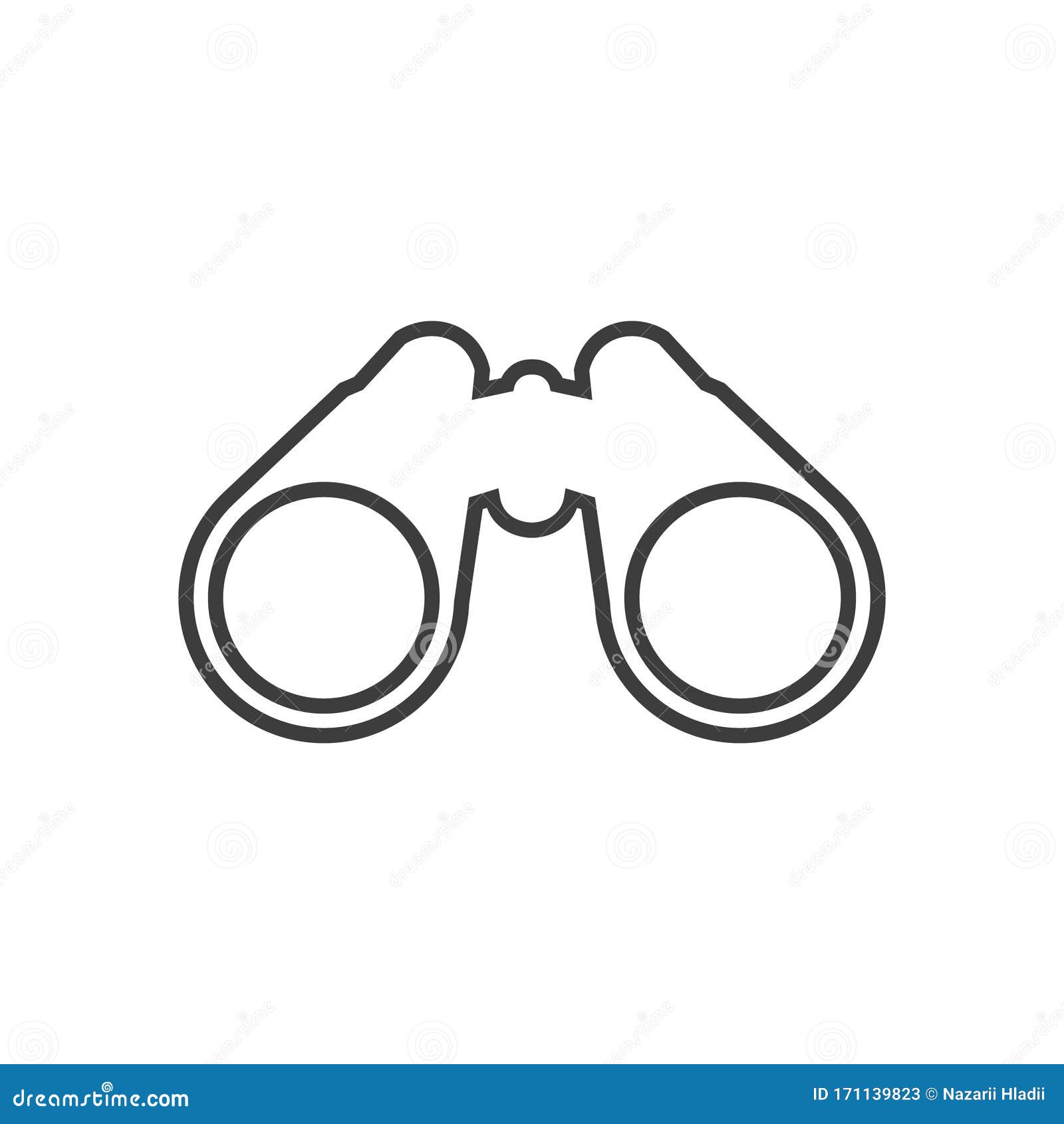 Vector Illstration of Binoculars Icon on White Background. Isolated. Stock  Vector - Illustration of distance, icon: 171139823