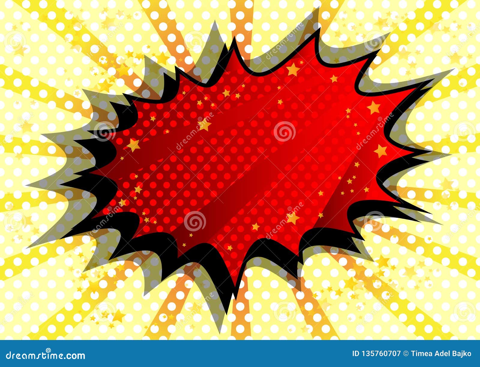 Comic Book Background with Big Colorful Explosion Bubble. Stock Vector ...