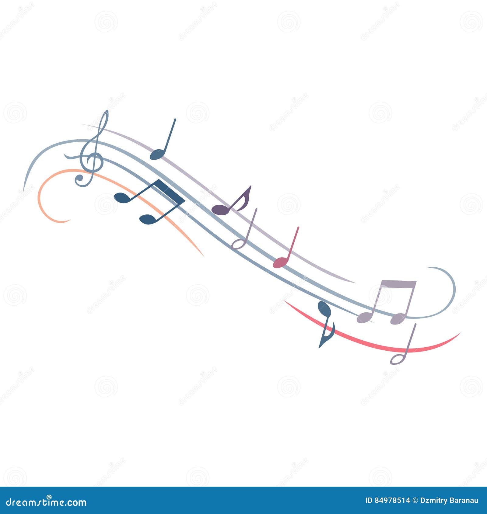 Vector Illustration Of An Abstract Background With Colorful Music Notes Stock Vector